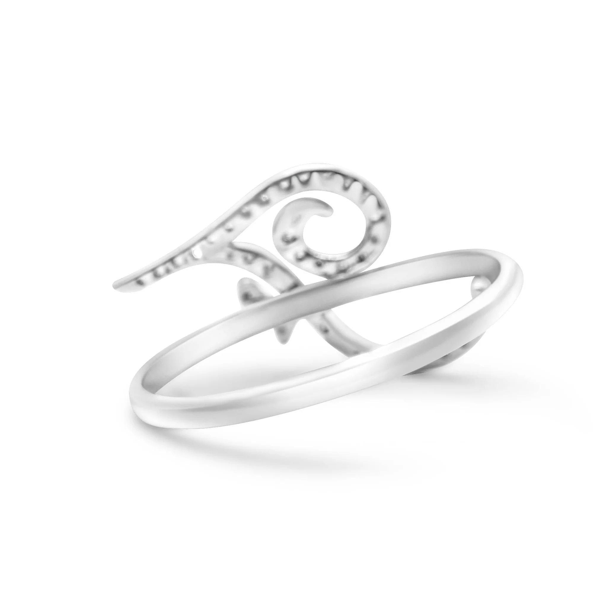 14K White Gold Alphabets "F" Diamond Rings 0.18 CT - Image 3