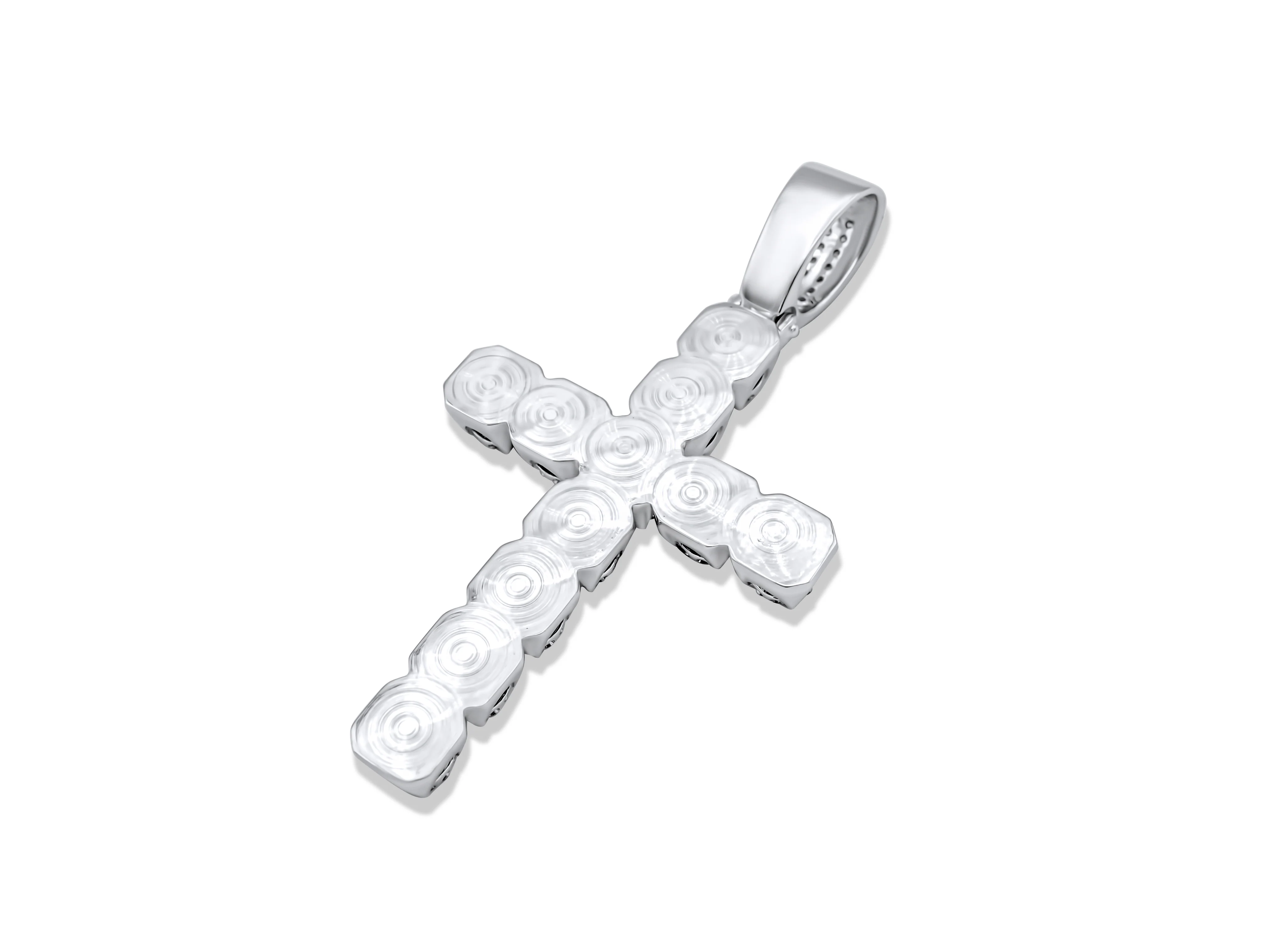 14k White Gold Diamond Cross Pendant 1.79ct - Image 4