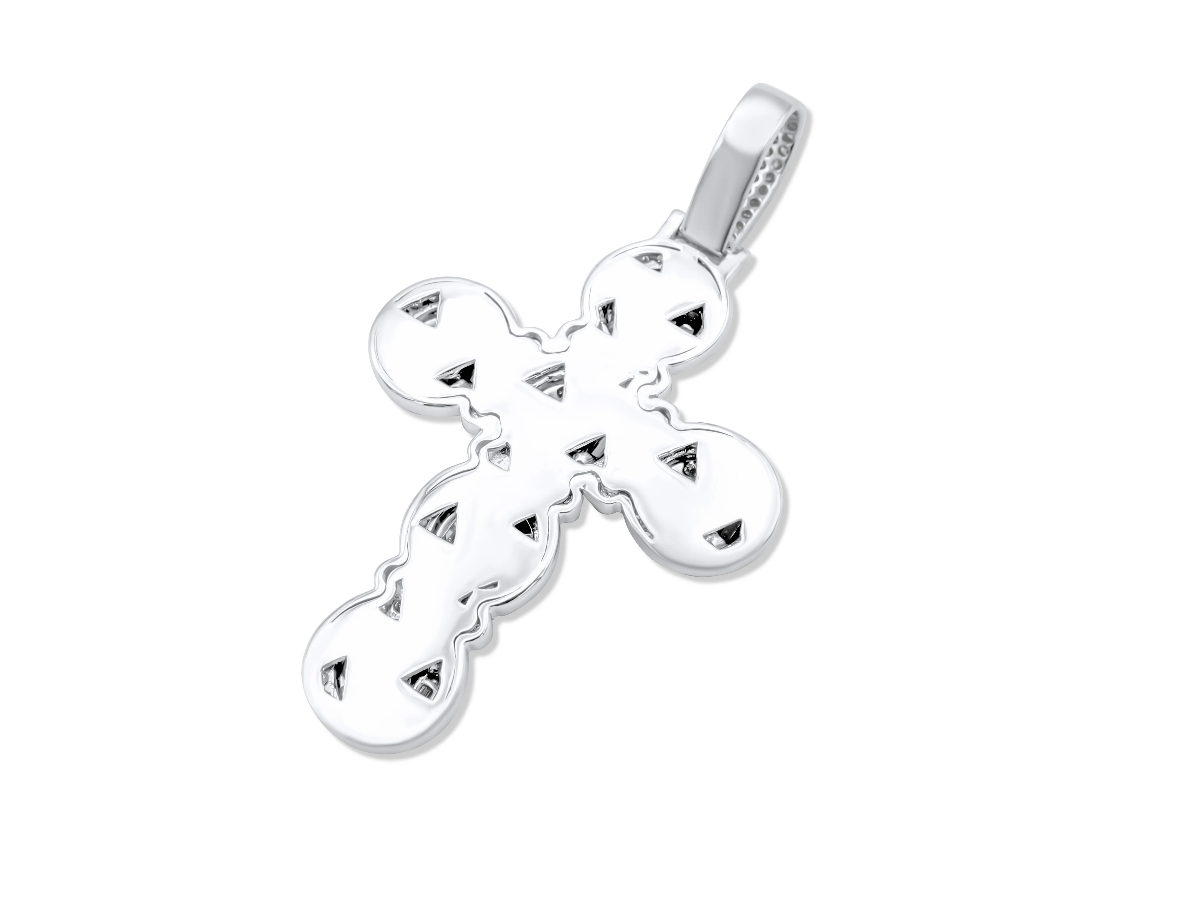 14k White Gold Diamond Cross Pendant 3.22ct - Image 4