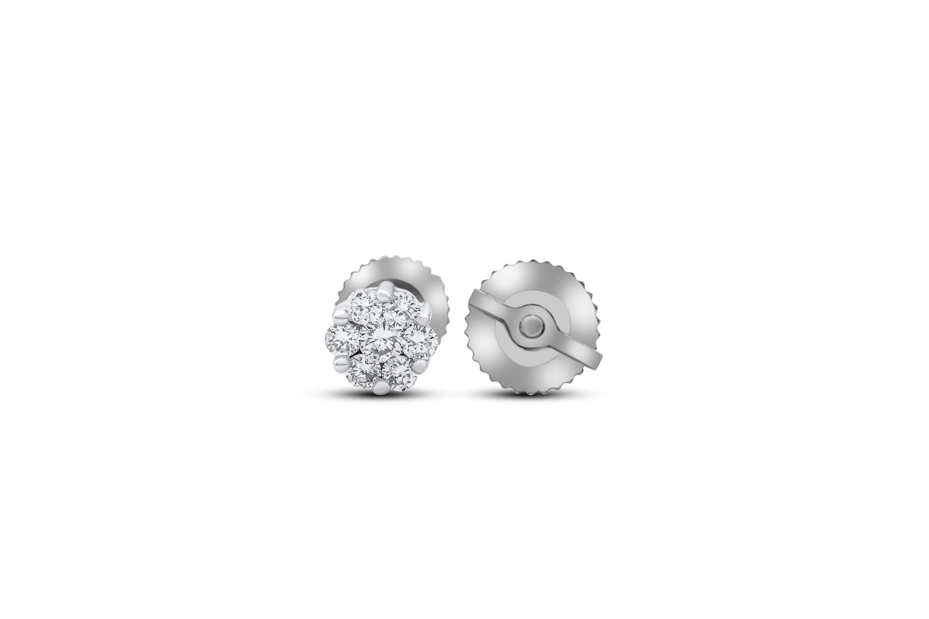 14K White Gold Diamond Stud Earrings 0.52 ct - Image 3