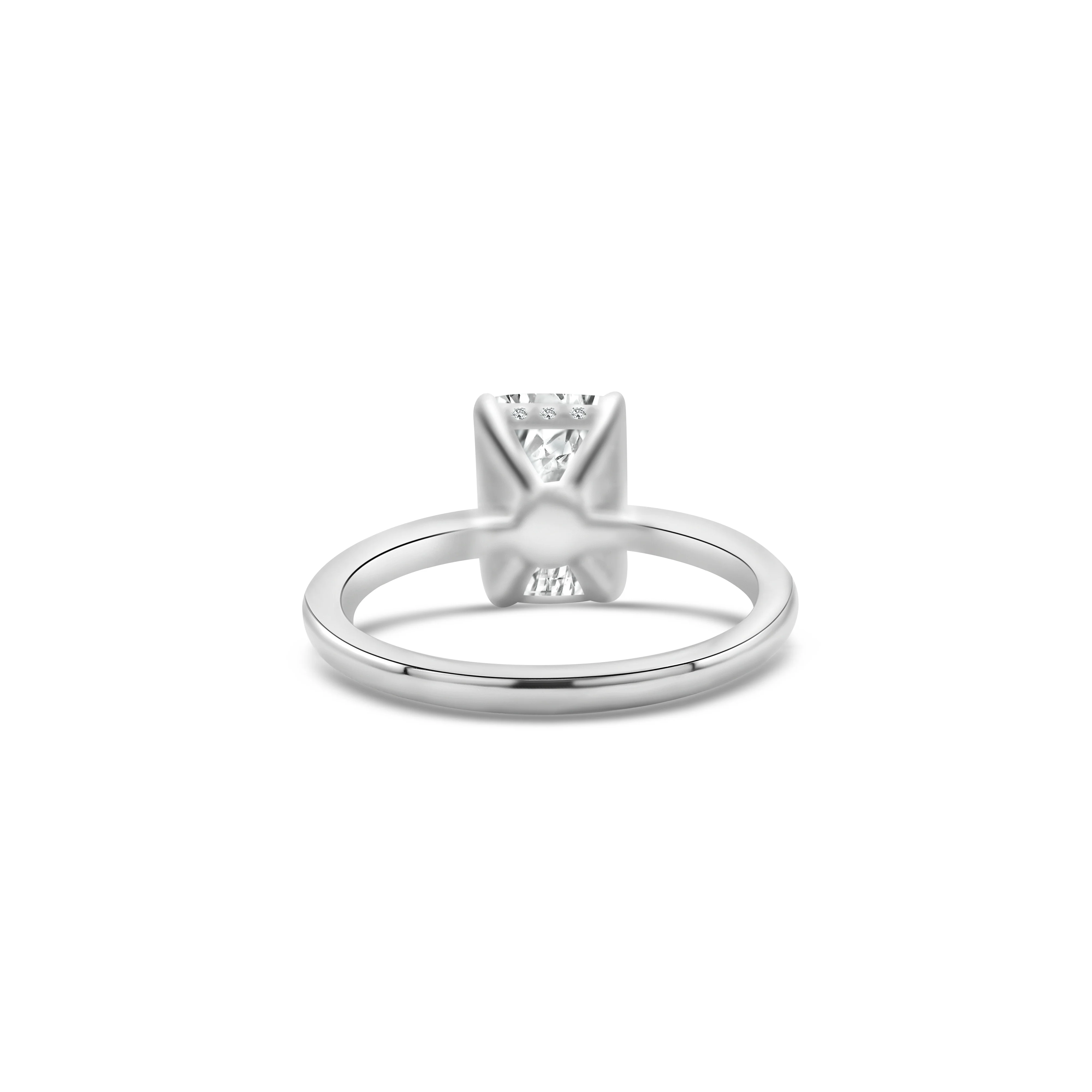 14K White Gold Emerald-Cut Diamond Engagement Ring 3.40 CT - Image 4