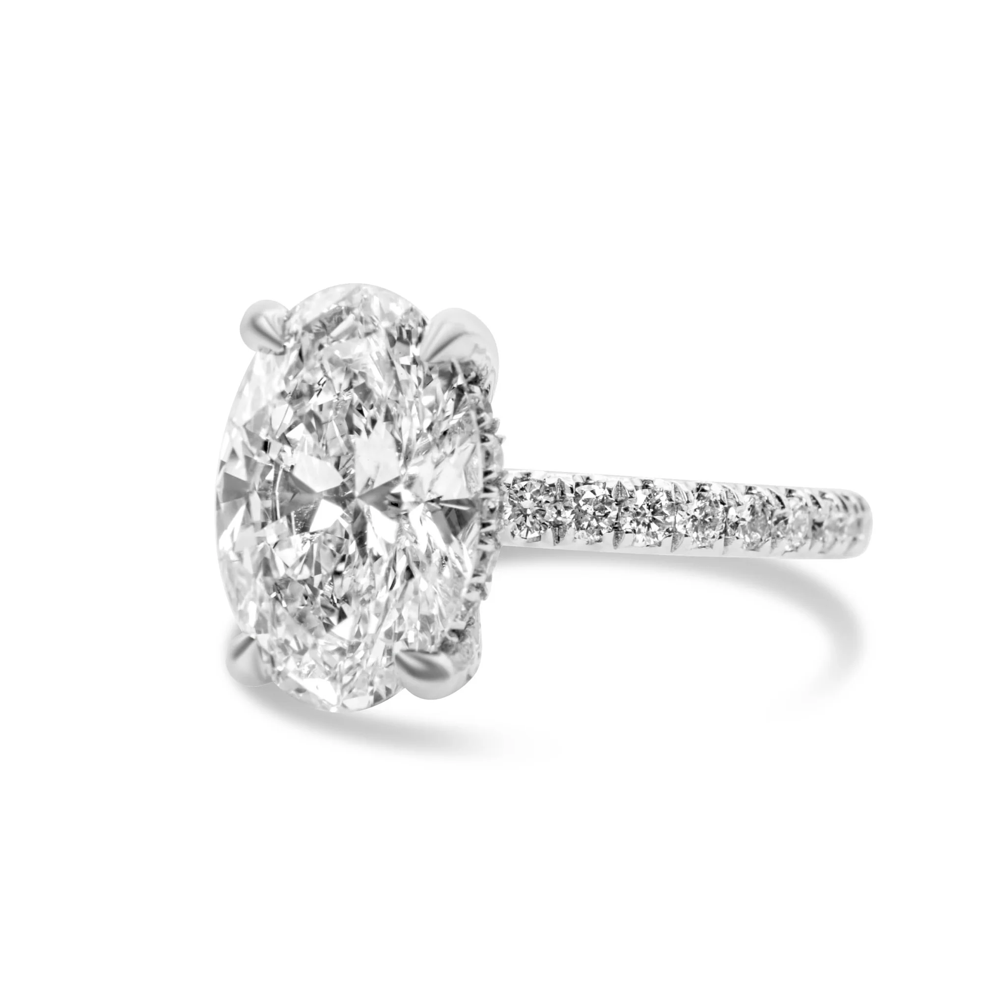 14K White Gold Oval-Cut Diamond Engagement Ring 2.67 CT - Image 3