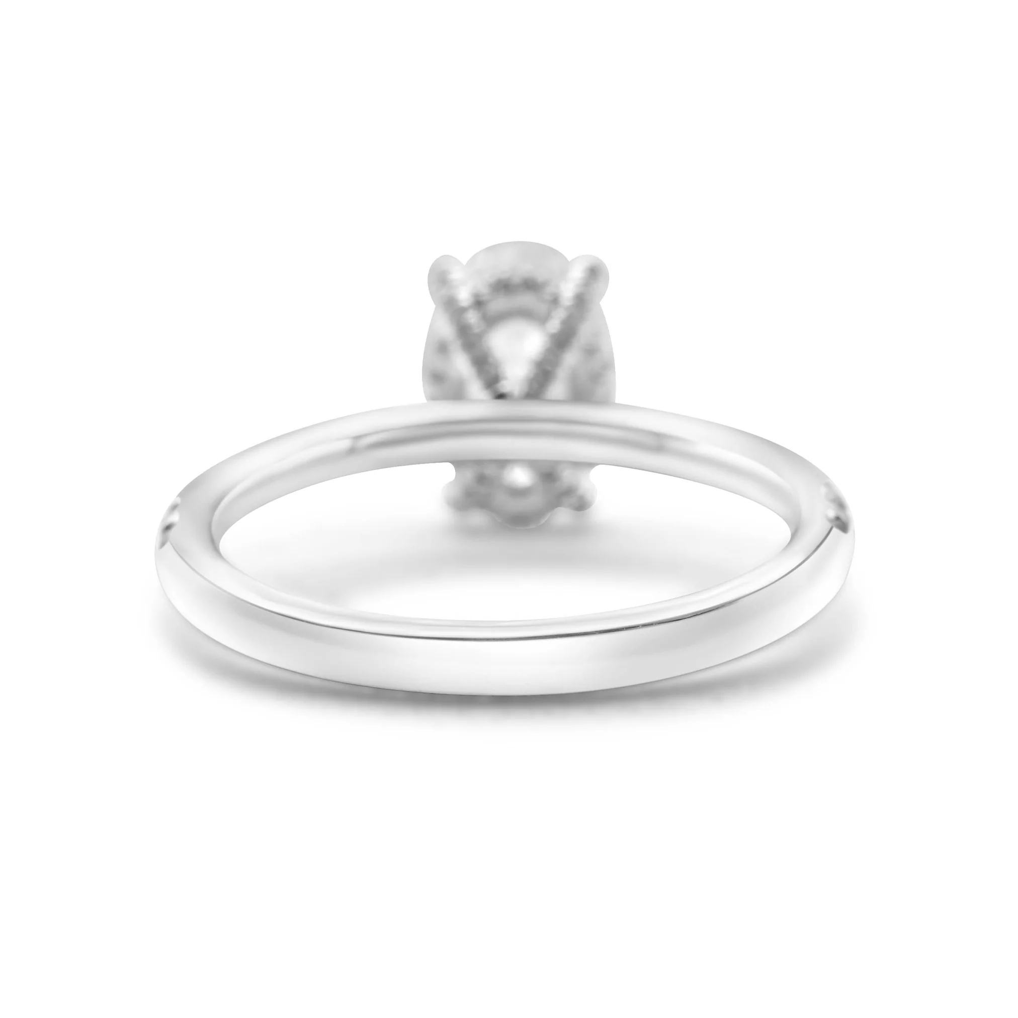 14K White Gold Oval-Cut Diamond Engagement Ring 2.67 CT - Image 4