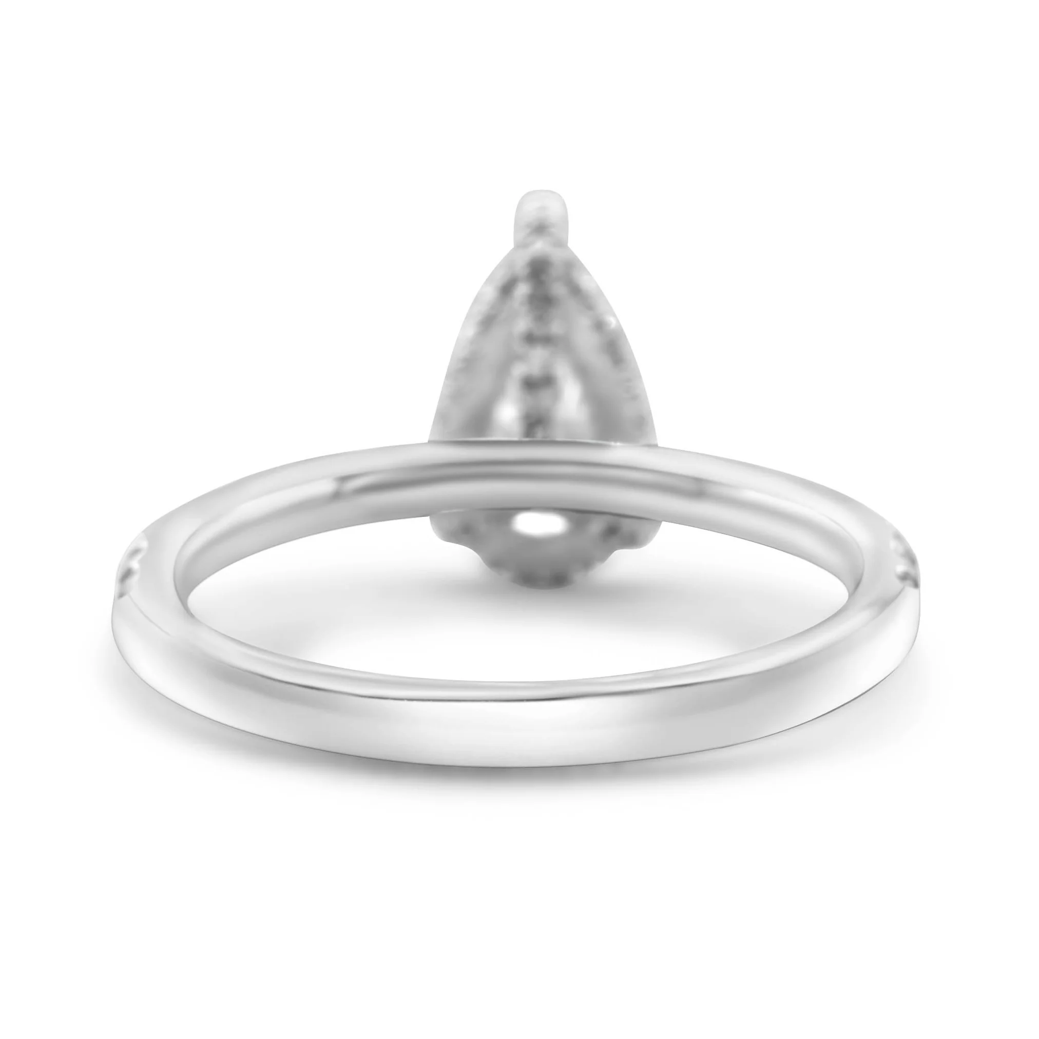 14K White Gold Pear Shaped Diamond Engagement Ring 2.54 CT - Image 4