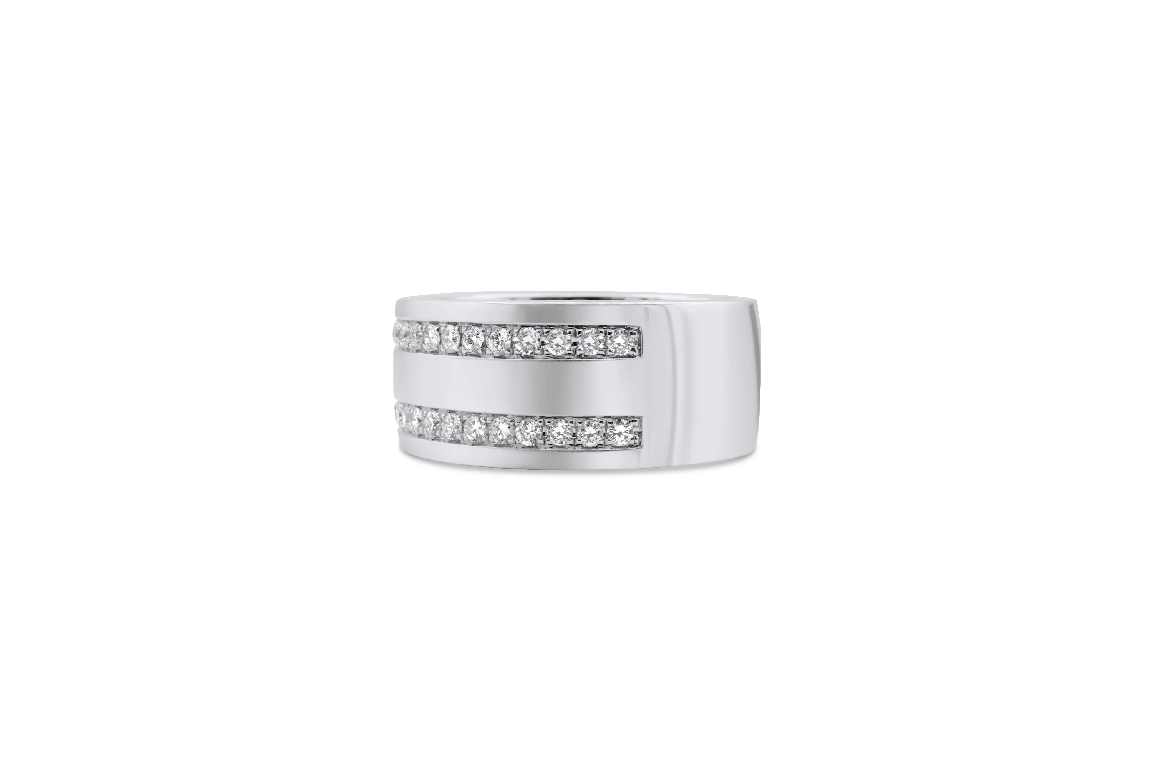 14K White Gold Men's Diamond Band 0.55 CT - Image 2