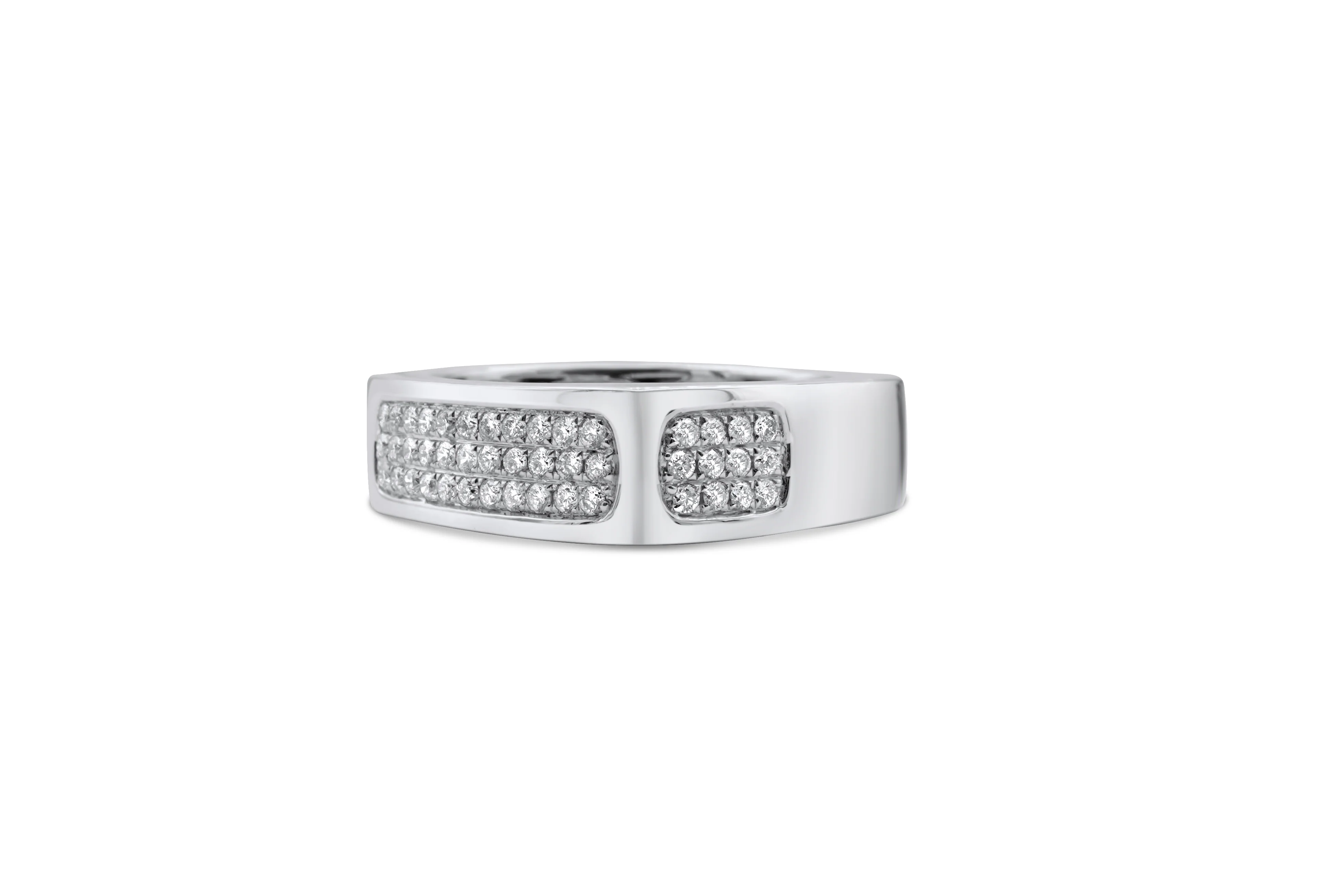 14K White Gold Men's Diamond Band 0.65 CT - Image 2