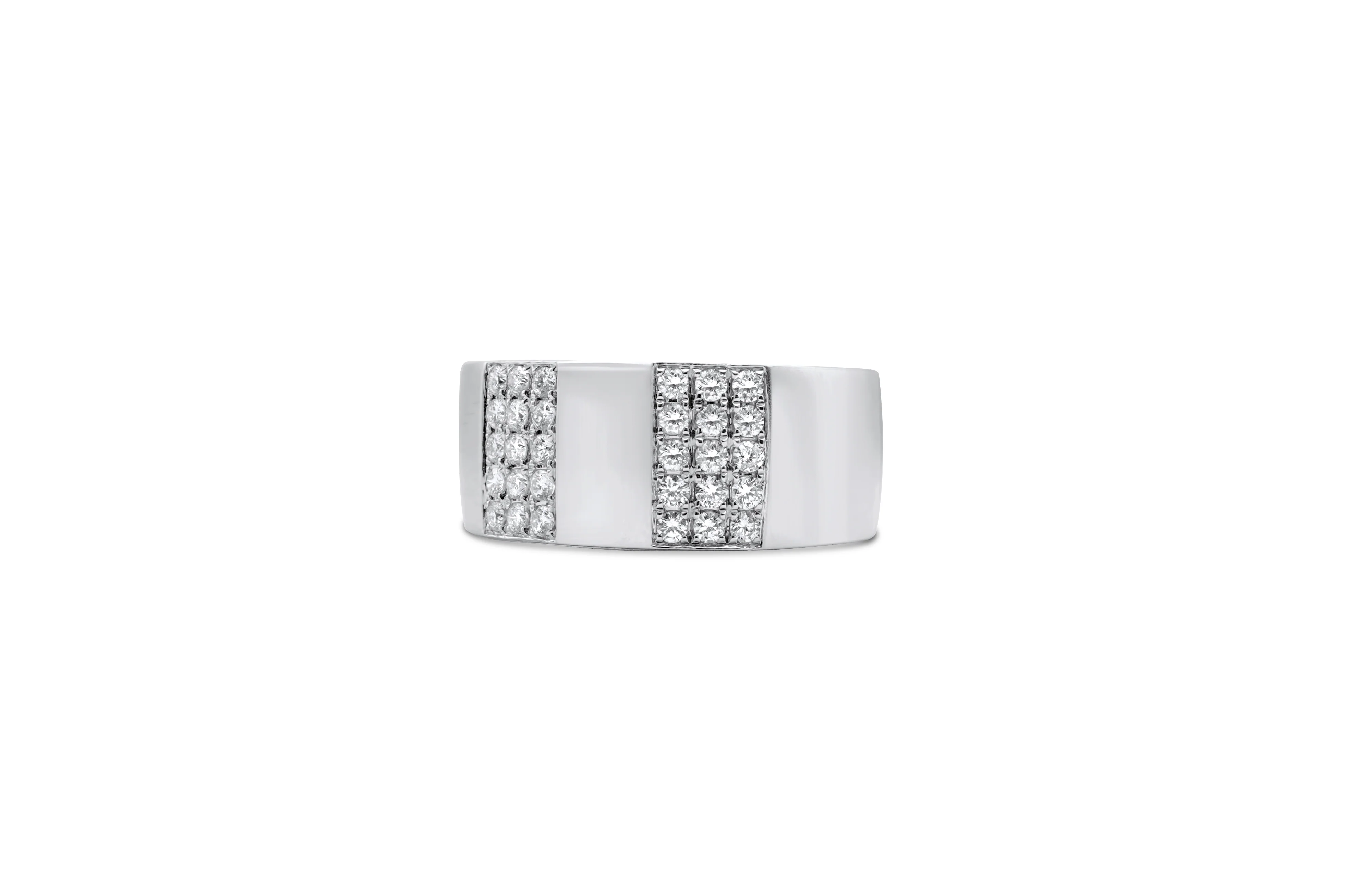 14K White Gold Men's Diamond Band 0.84 CT - Image 2