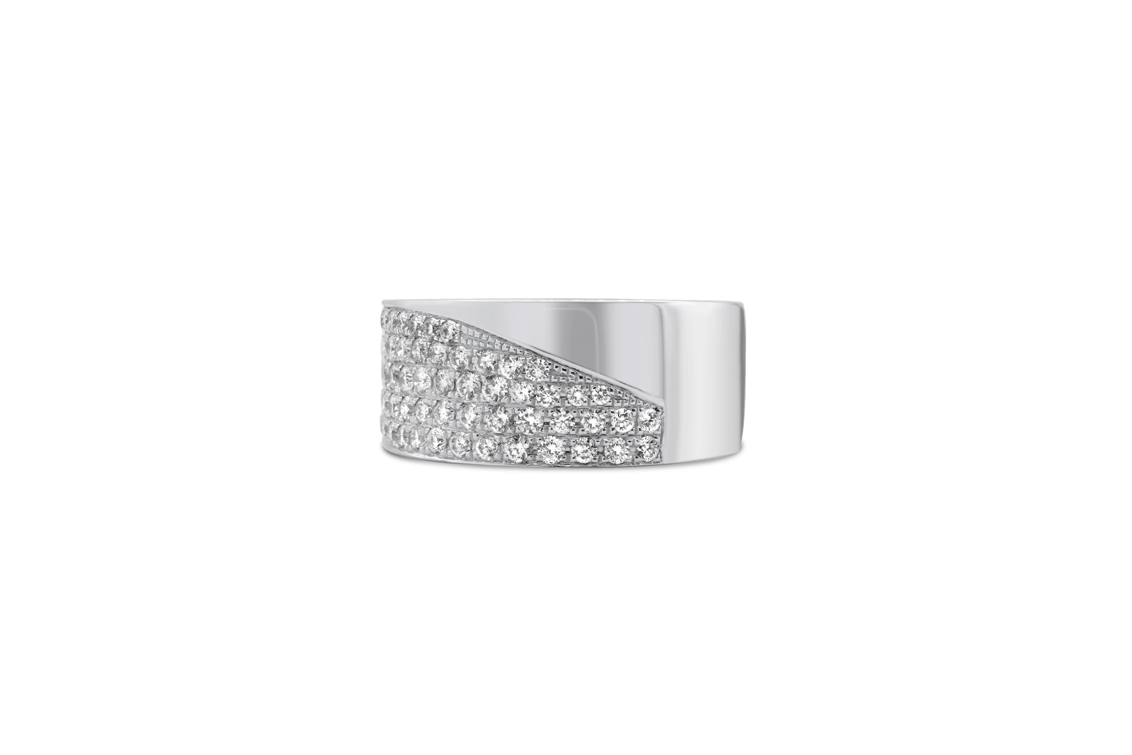 14K White Gold Men's Diamond Band 1.35 CT - Image 2