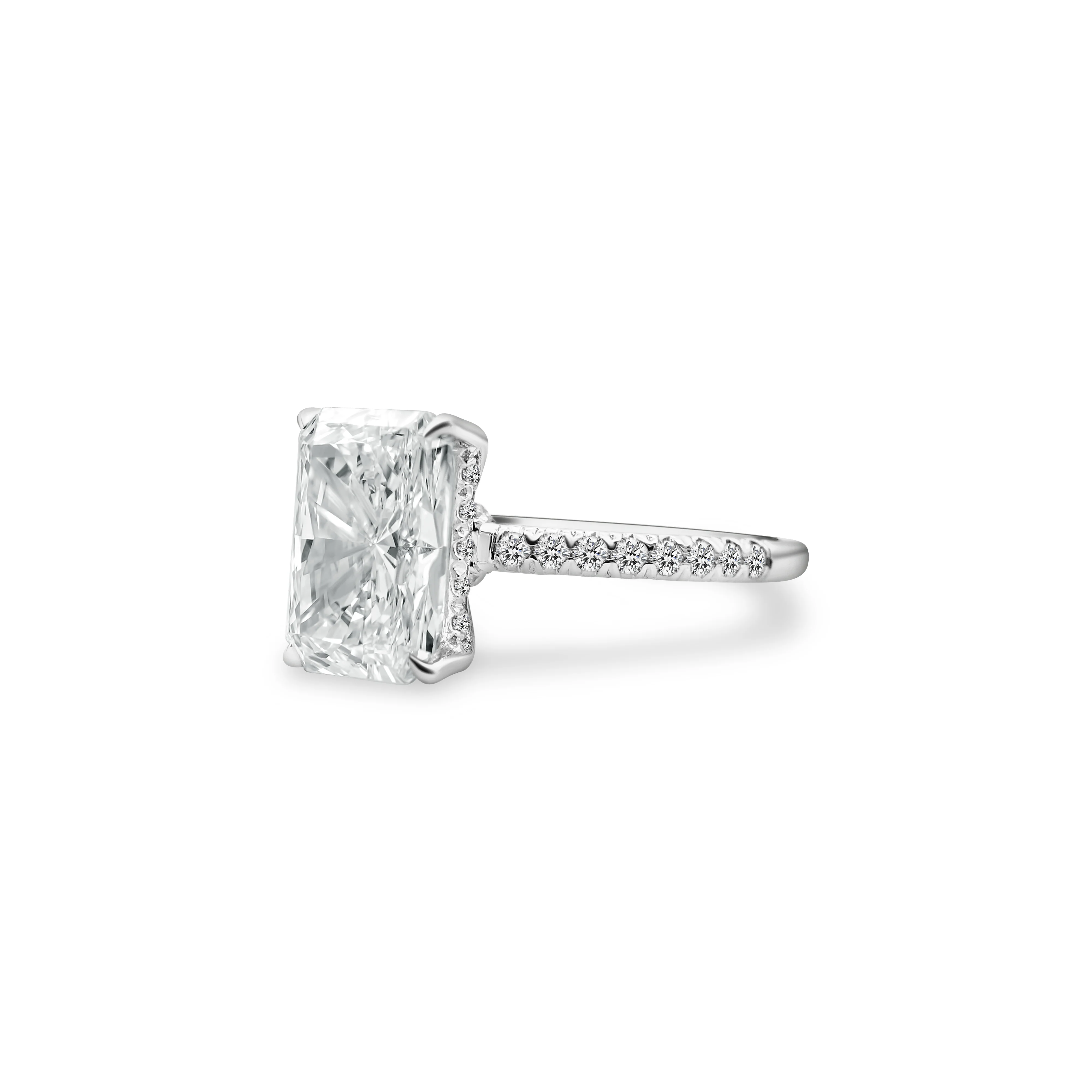 14K White Gold Radiant-Cut Diamond Engagement Ring 3.44 CT - Image 3