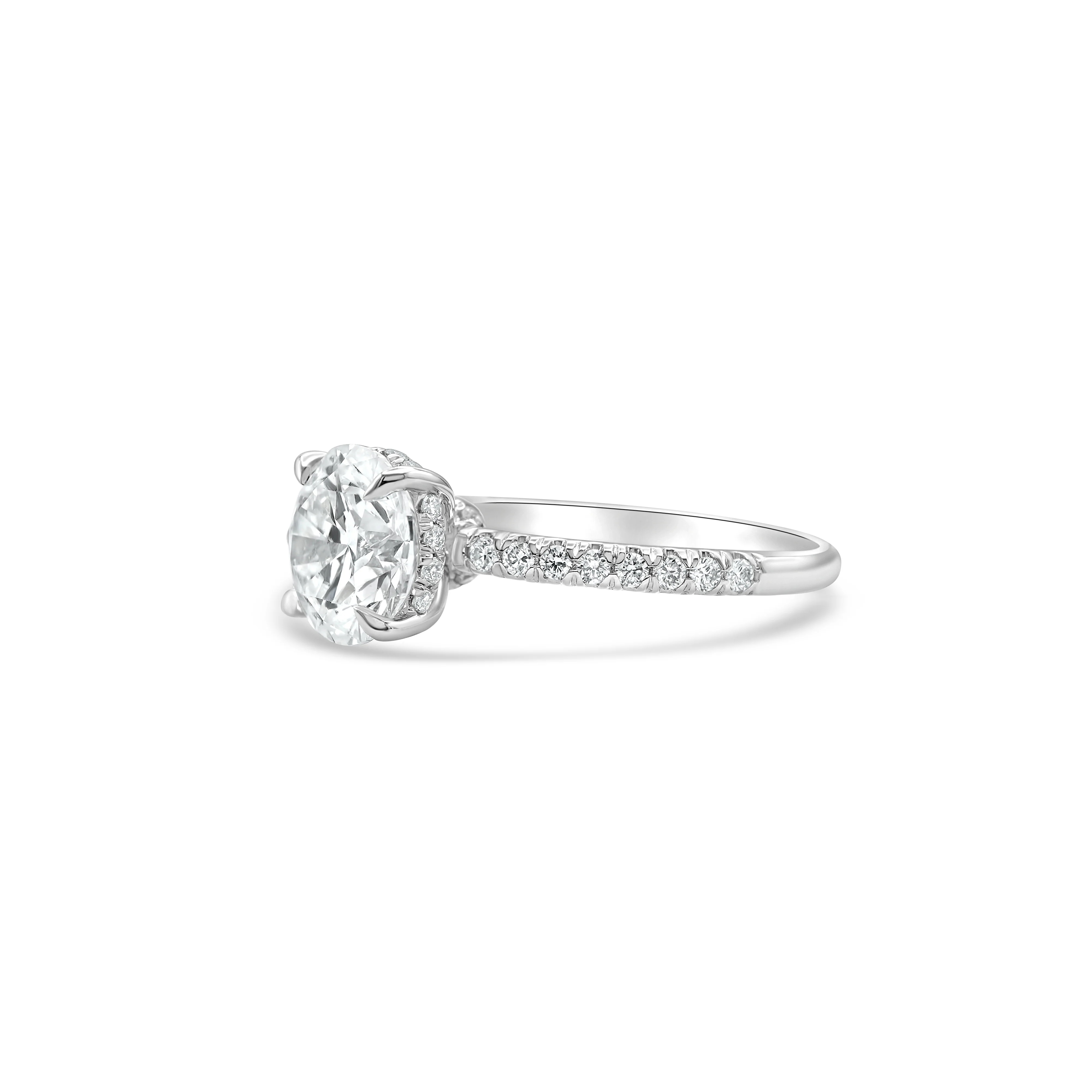 14K White Gold Round-Cut Diamond Engagement Ring 2.38 CT - Image 3