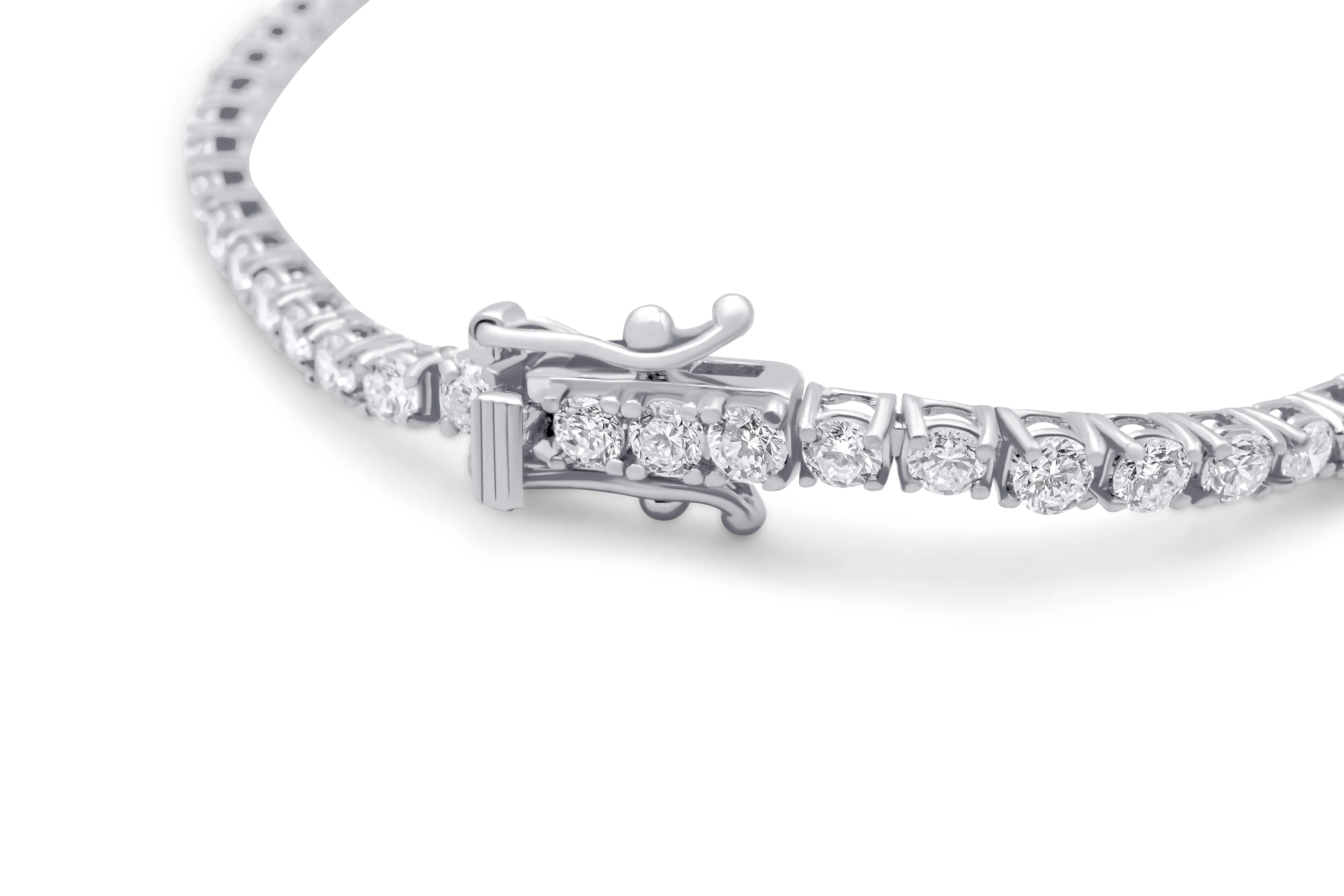 14K White Gold Tennis Bracelet 3.26 CT - Image 3