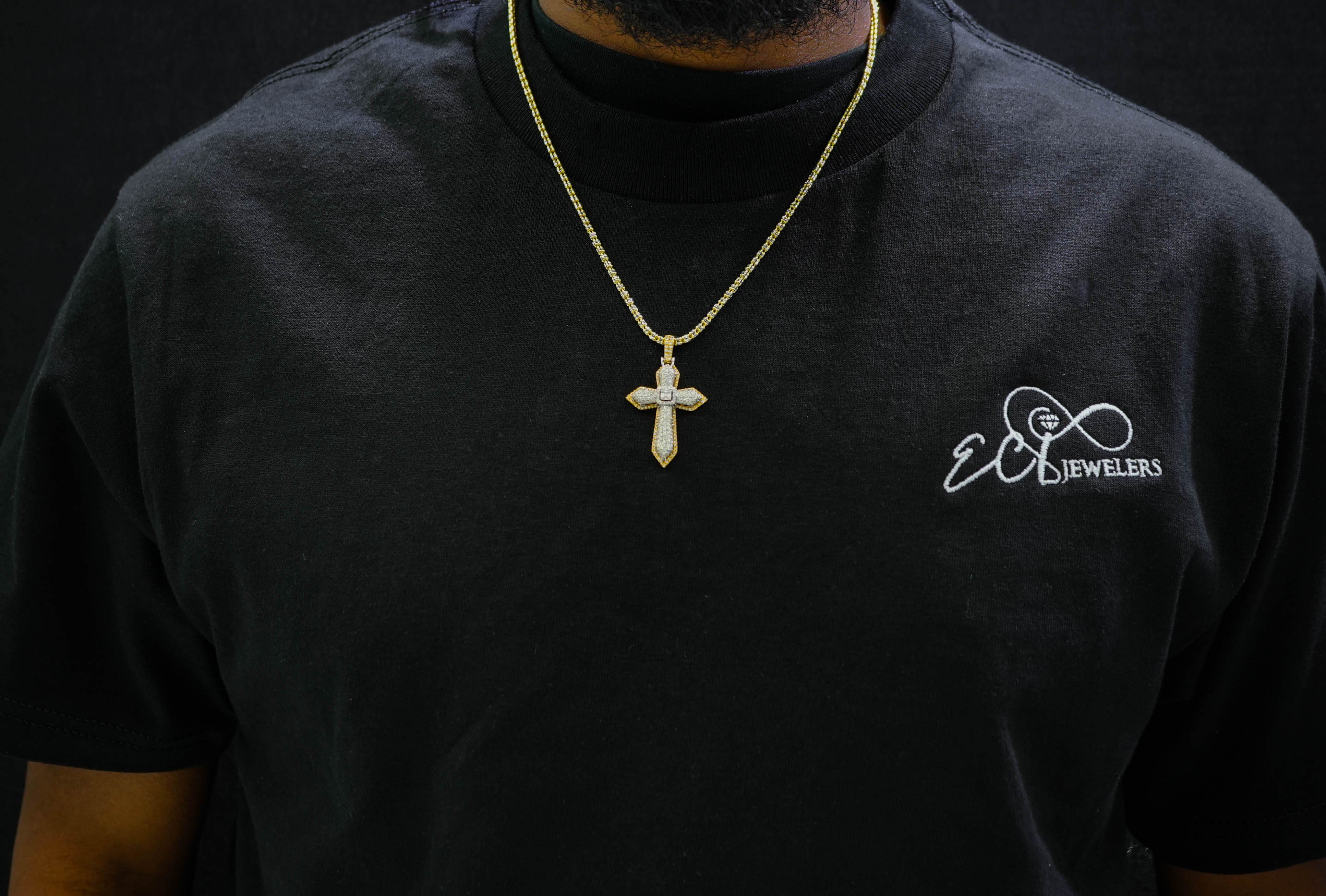 14k White or Yellow Gold Diamond Cross Pendant 1.44ct - Image 2