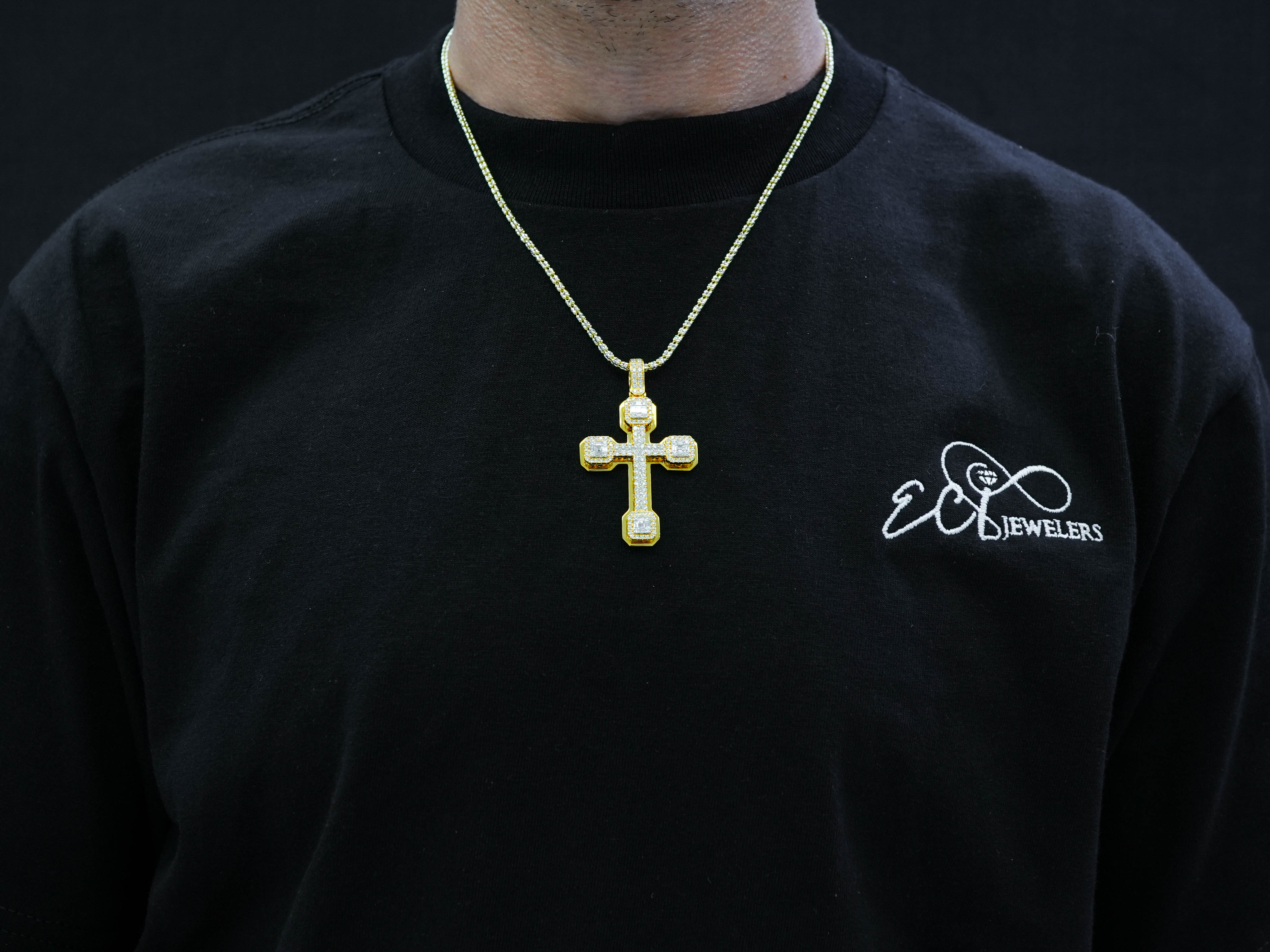 14k White or Yellow Gold Diamond Cross Pendant 2.49ct - Image 2
