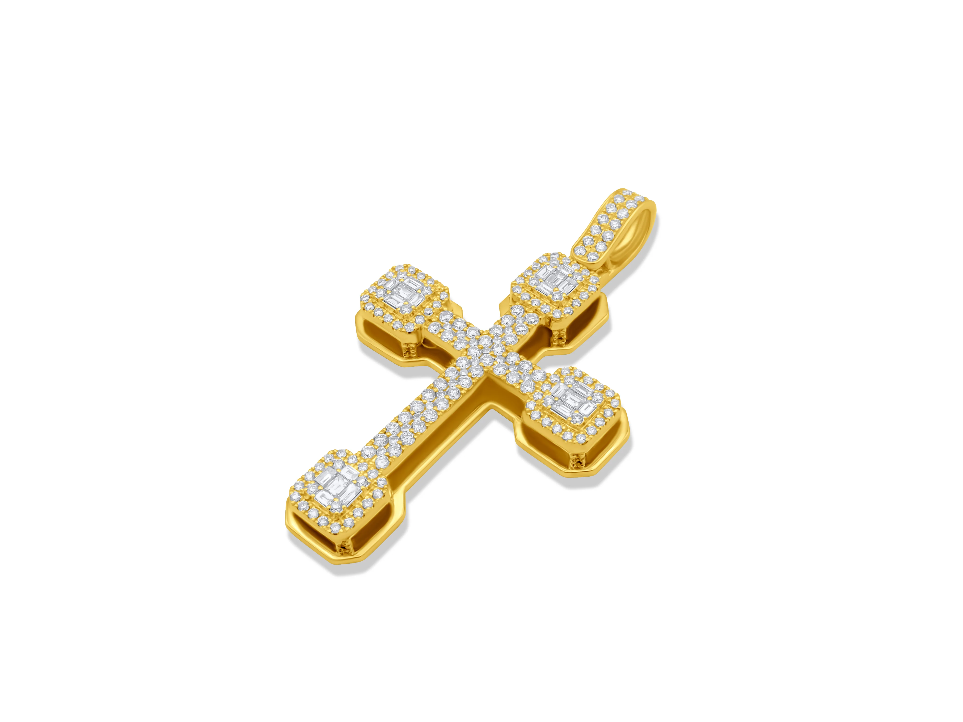 14k White or Yellow Gold Diamond Cross Pendant 2.49ct - Image 3