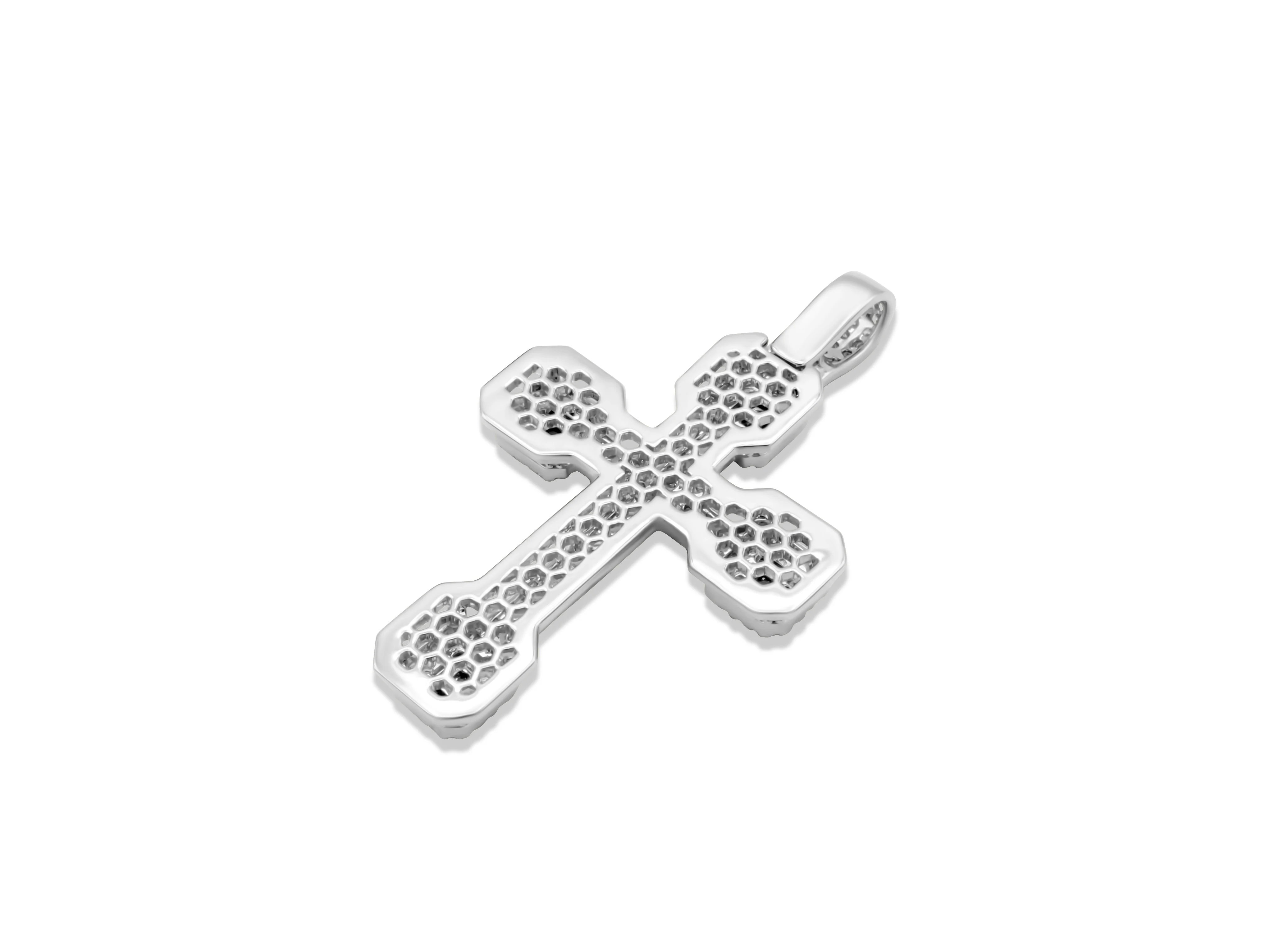 14k White or Yellow Gold Diamond Cross Pendant 2.49ct - Image 7