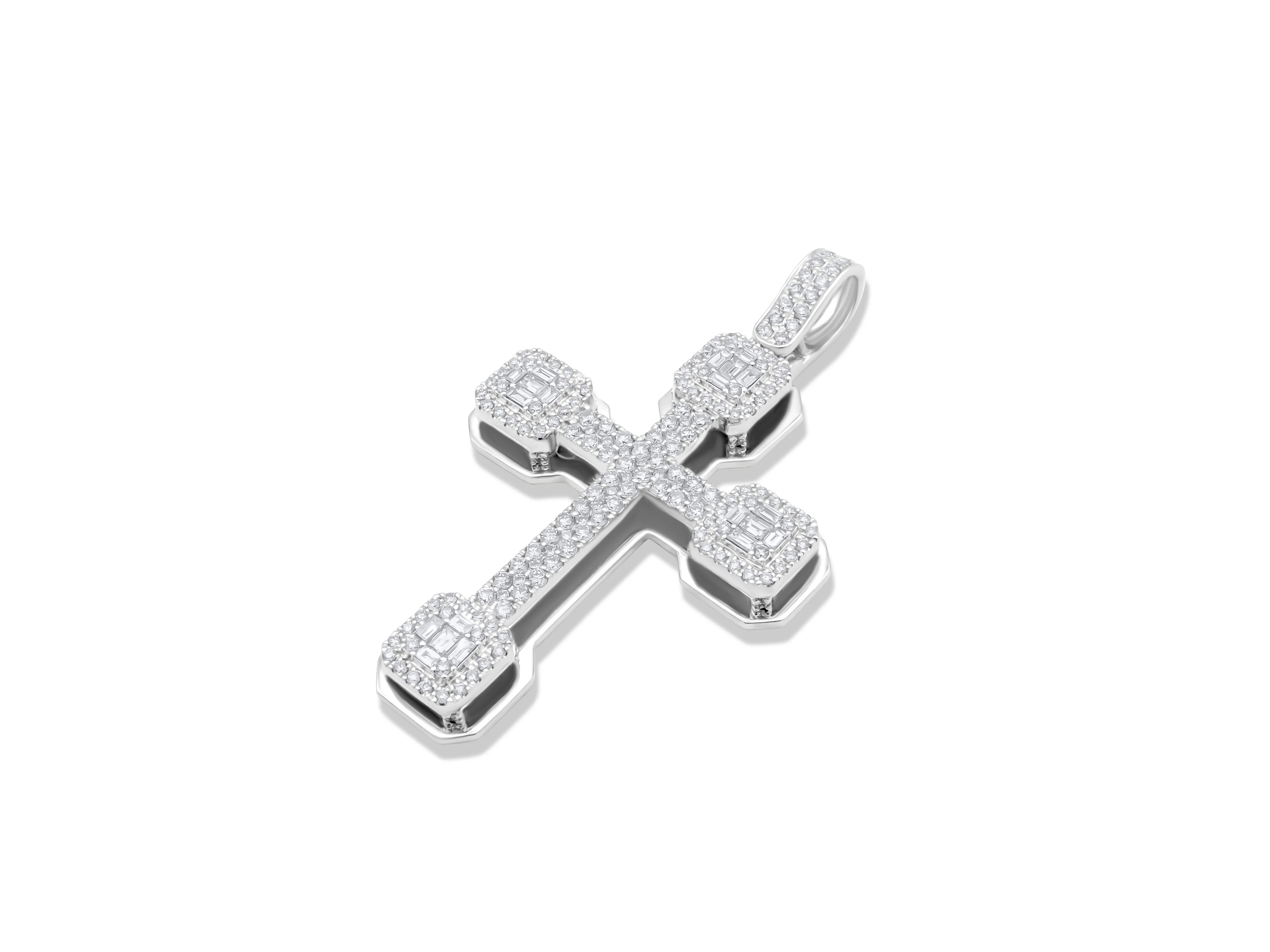 14k White or Yellow Gold Diamond Cross Pendant 2.49ct - Image 8