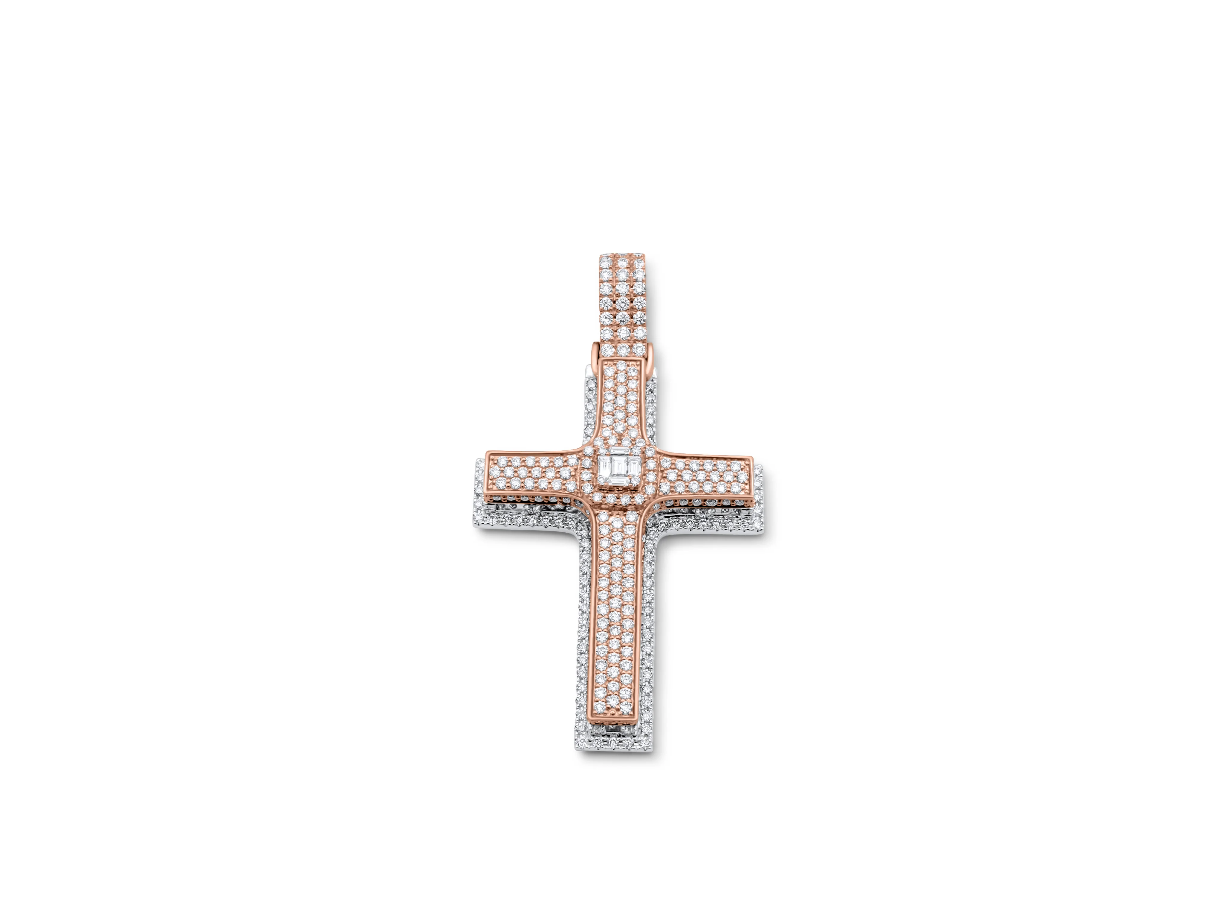 14K Gold Diamond Cross Pendant 3.76 CT - Image 8
