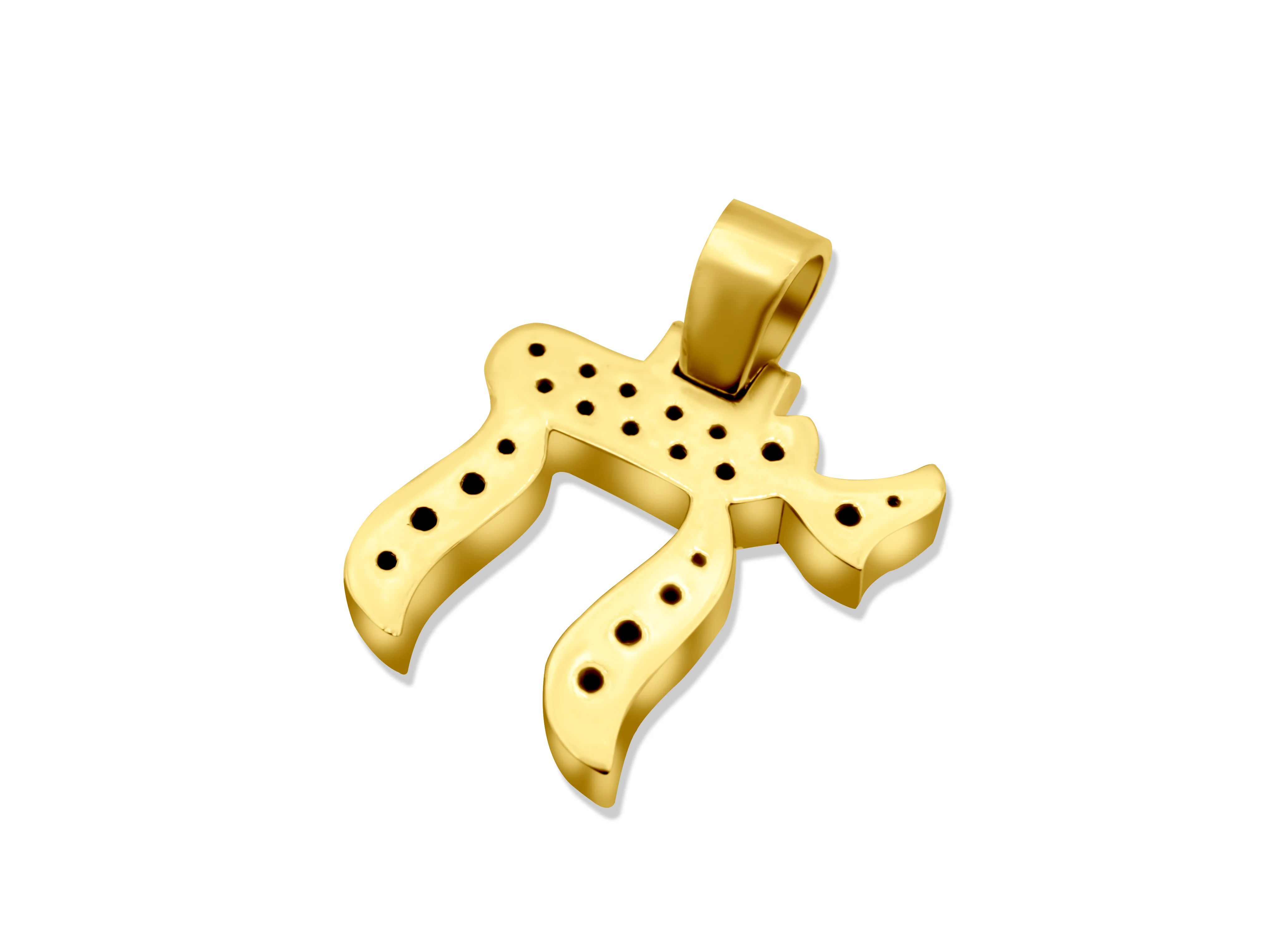 14K Gold Diamond Chai Pendant 0.32 CT - Image 4