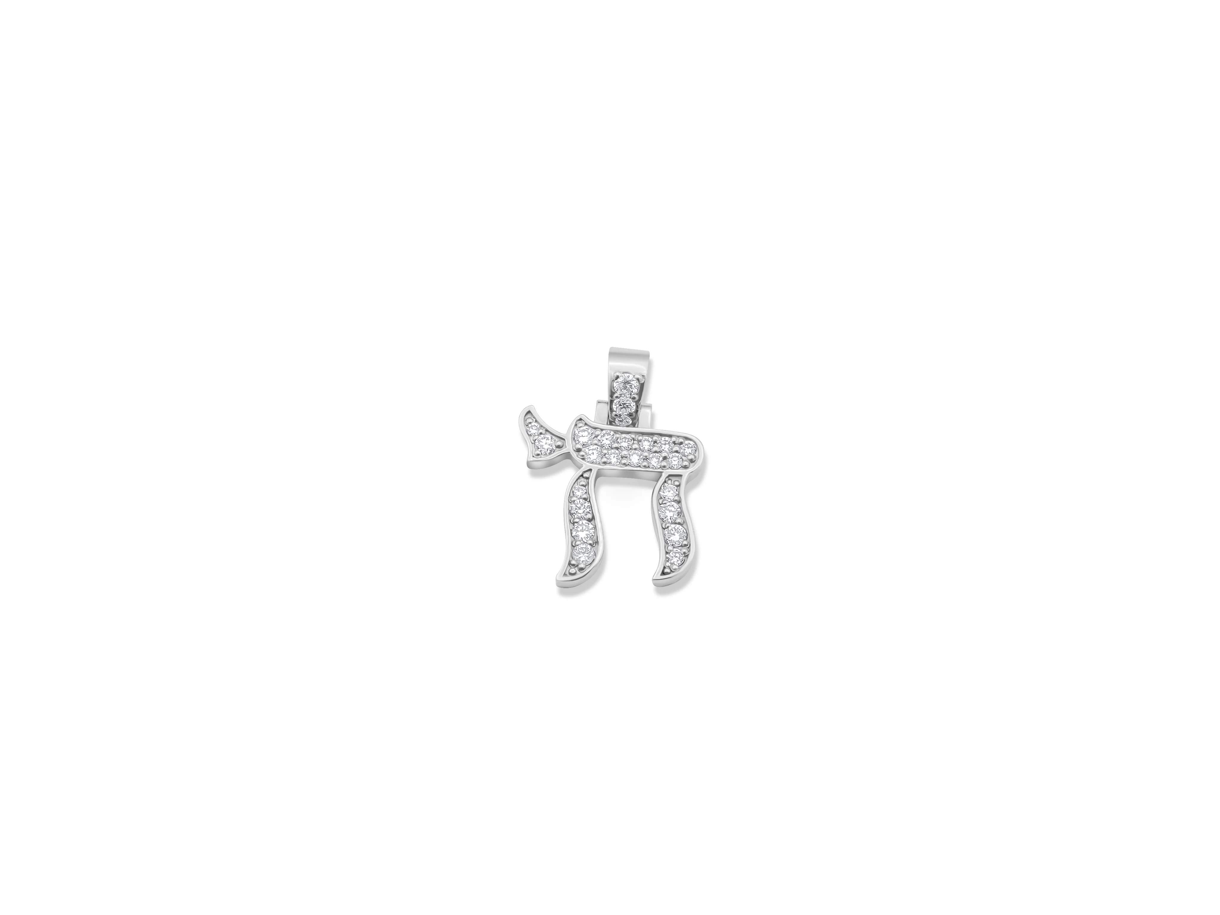 14K Gold Diamond Chai Pendant 0.32 CT - Image 5