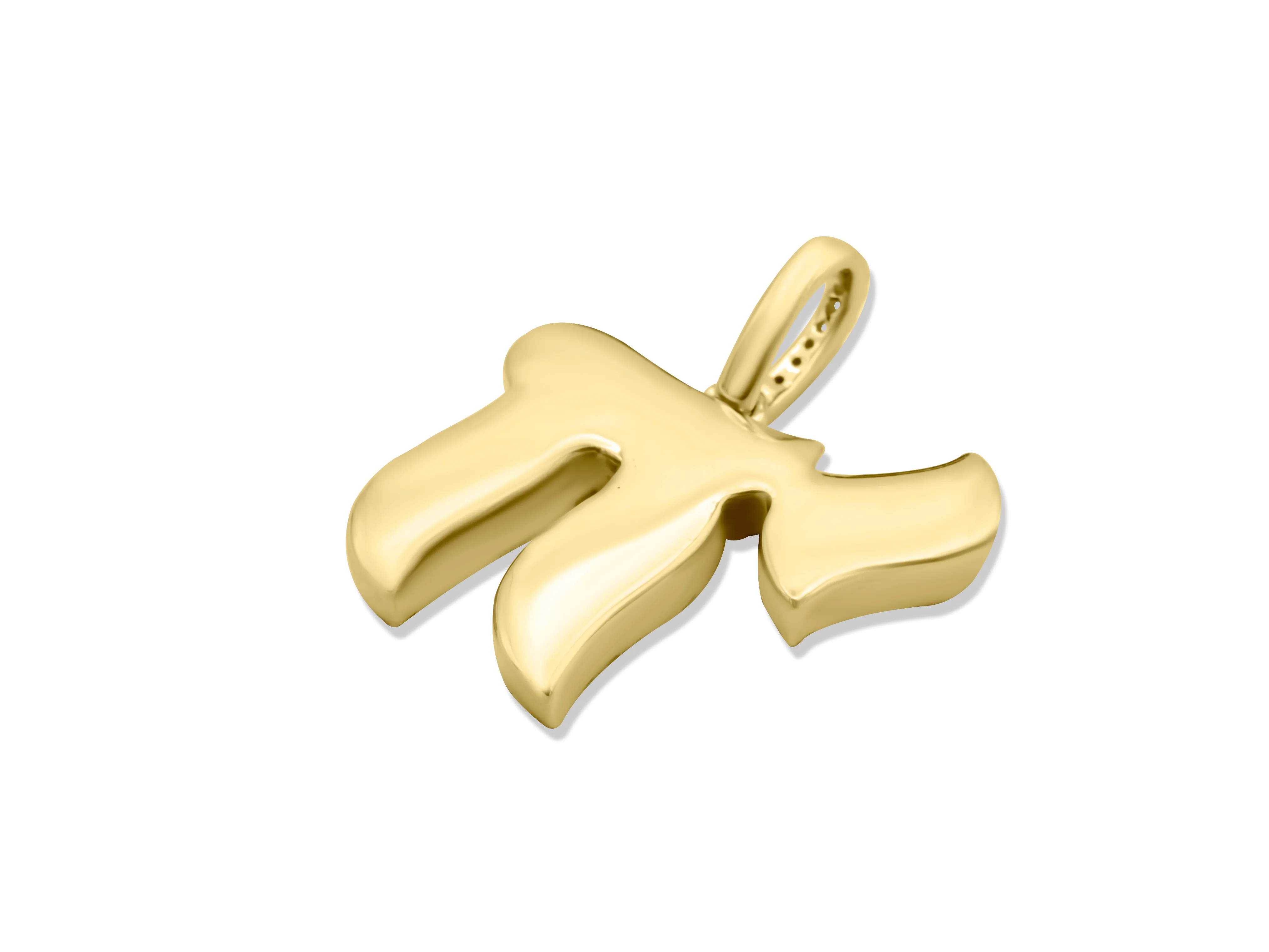 14k Yellow Gold Diamond Chai Pendant 0.55 CT - Image 4