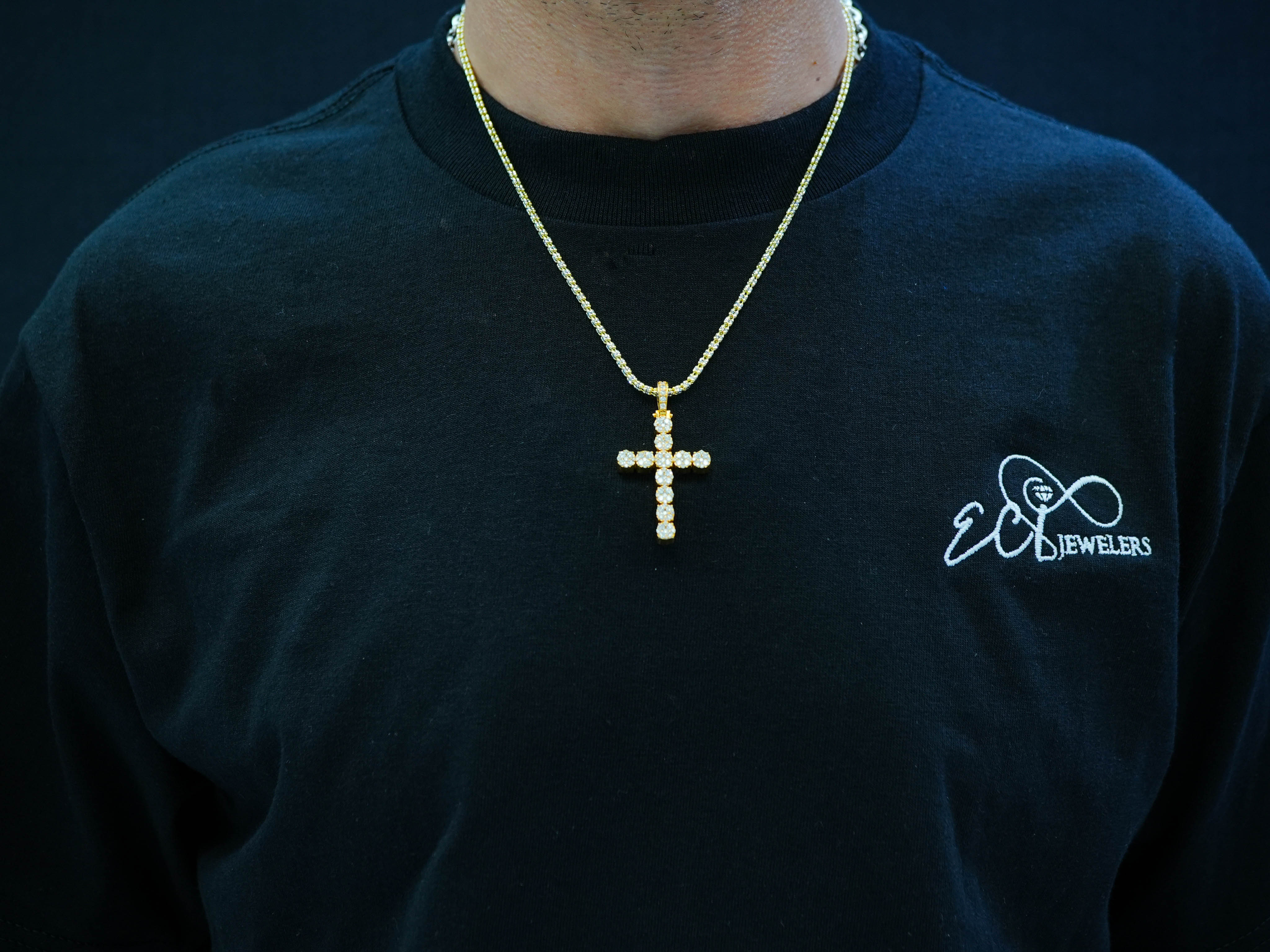 14k Yellow Gold Diamond Cross Pendant 1.96 CT - Image 2