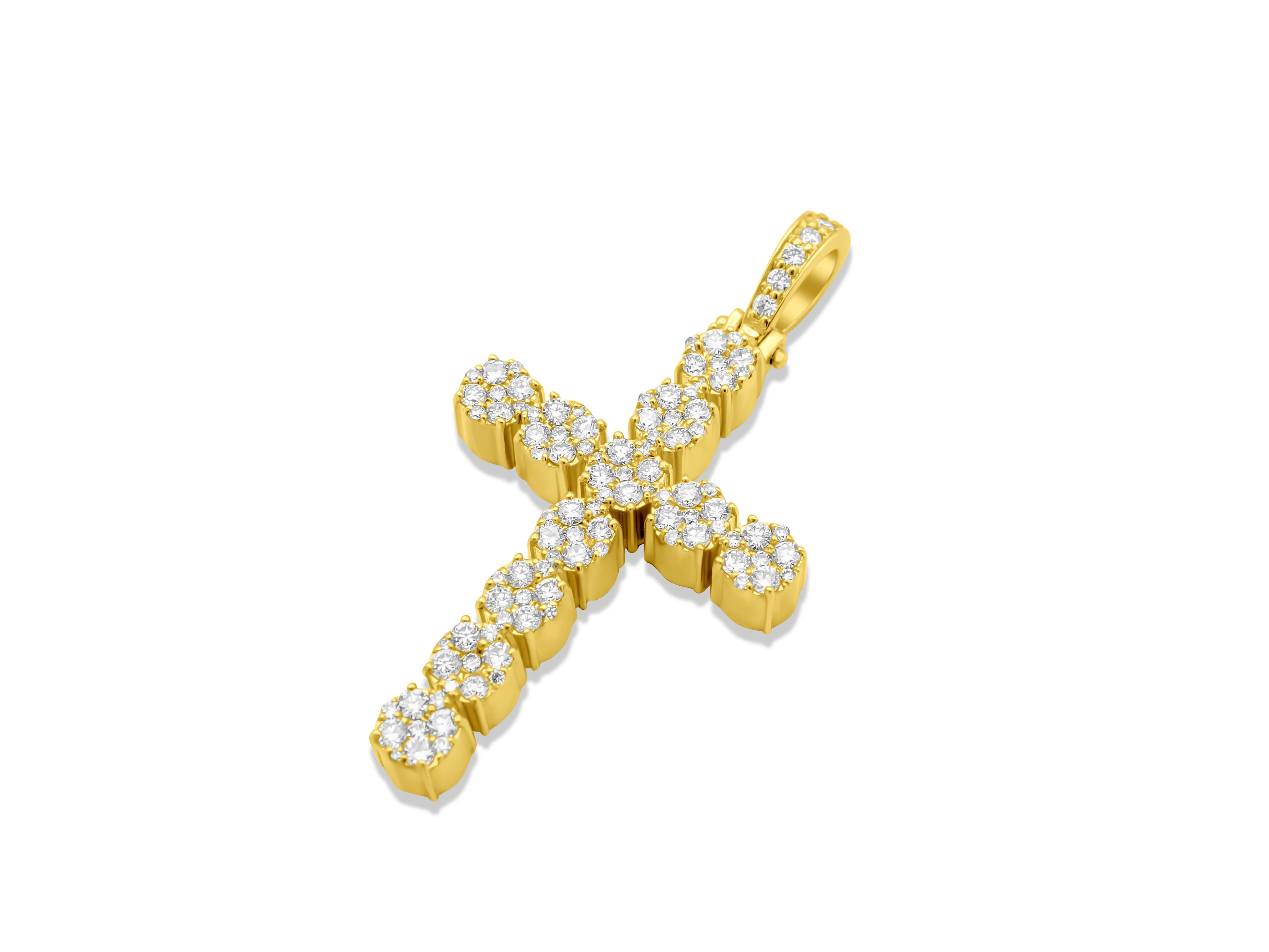 14k Yellow Gold Diamond Cross Pendant 1.96 CT - Image 3