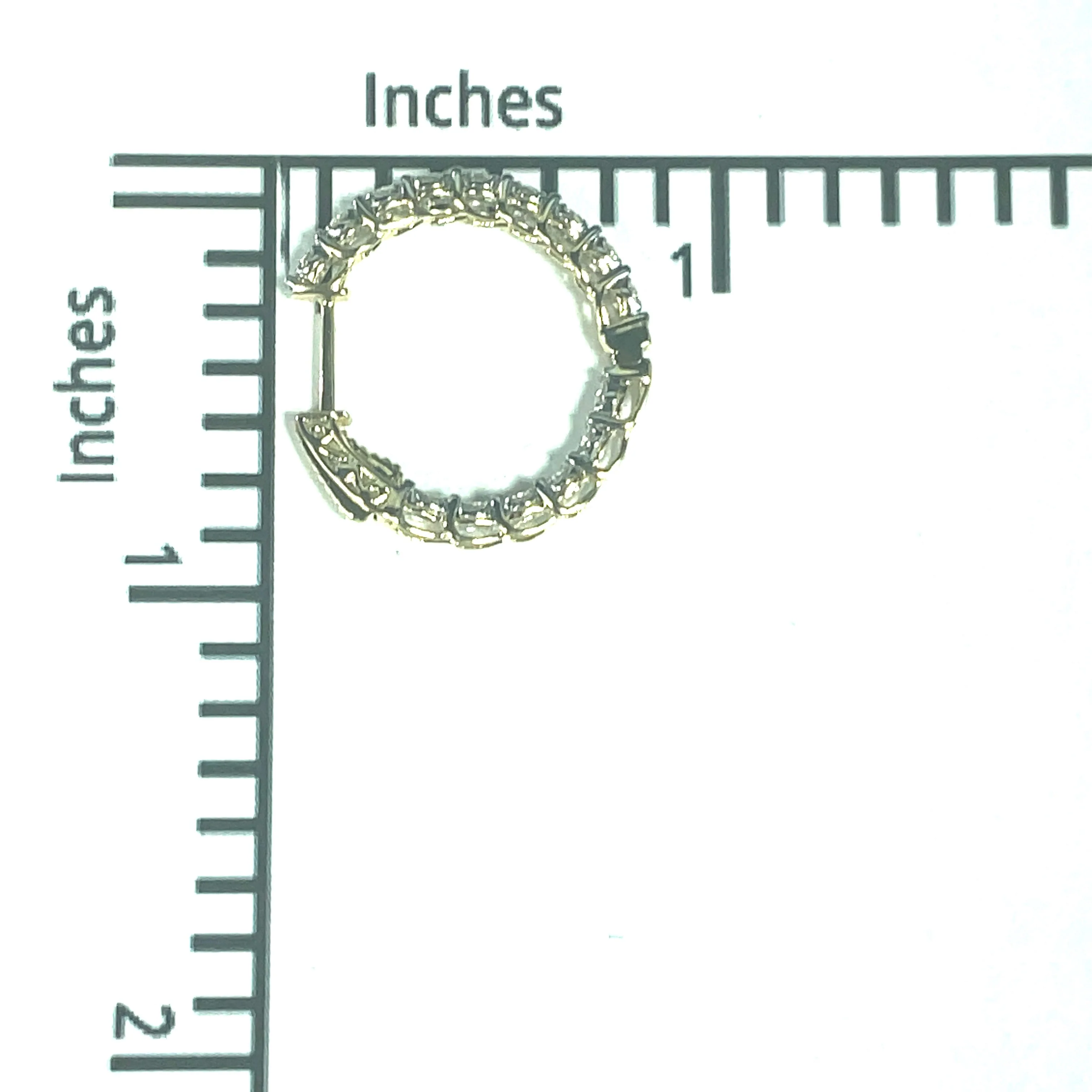 14K Yellow Gold Diamond Hoop Earrings 0.99ctw - Image 6