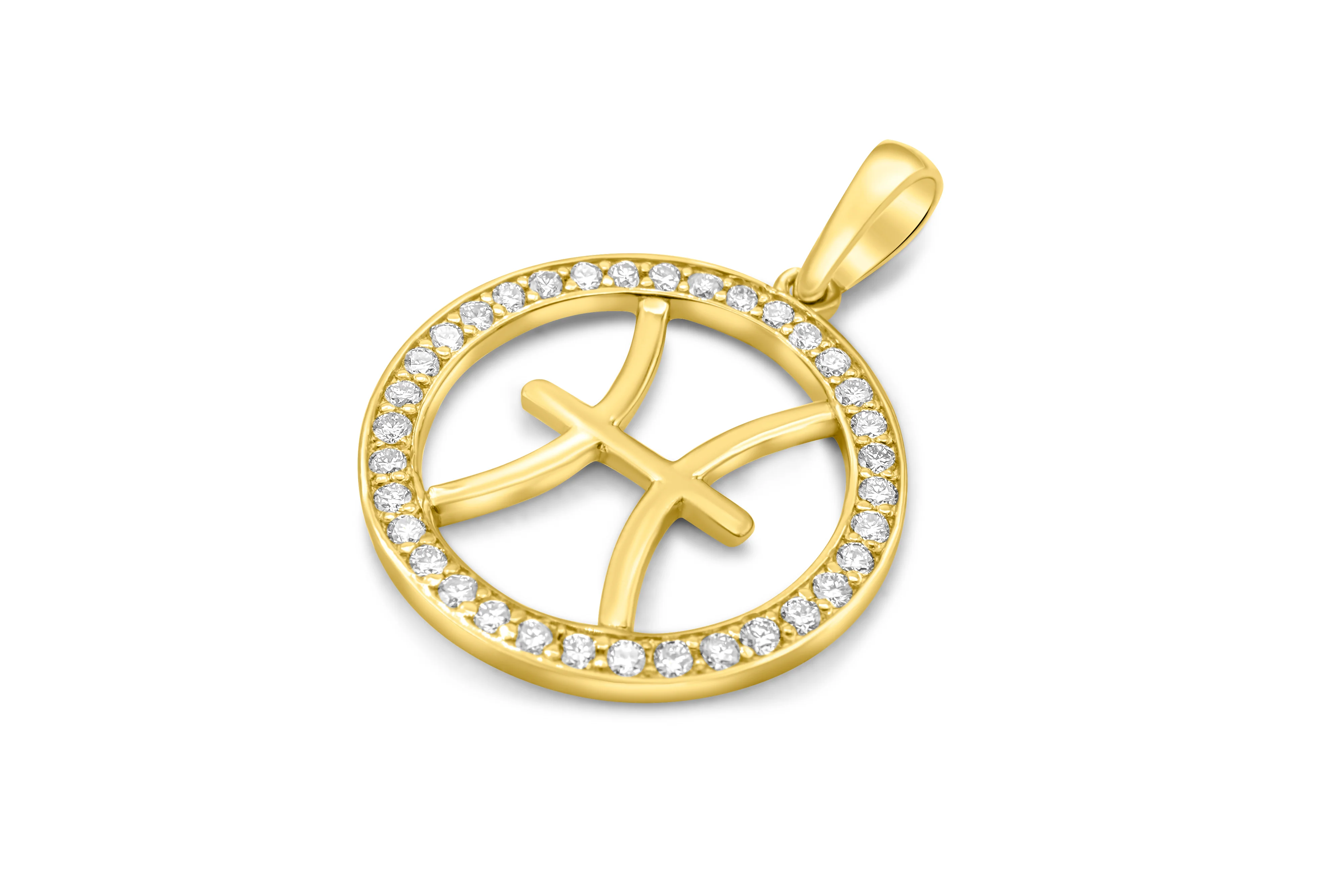 14K Gold Pisces Zodiac Diamond Pendant (0.65 CTW) - Image 6