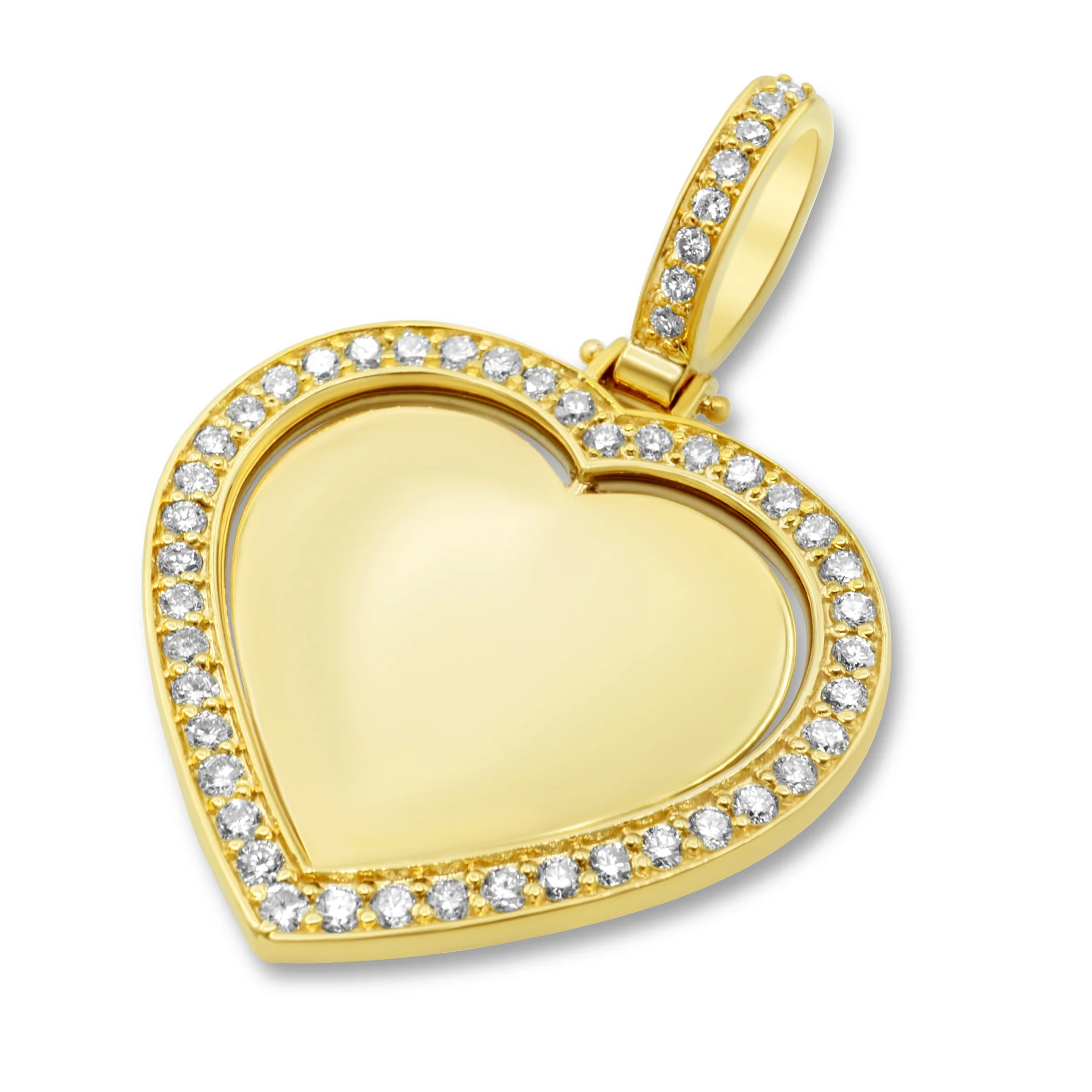 14K Yellow Gold Heart Shape Pendant 1.26Ctw - Image 3