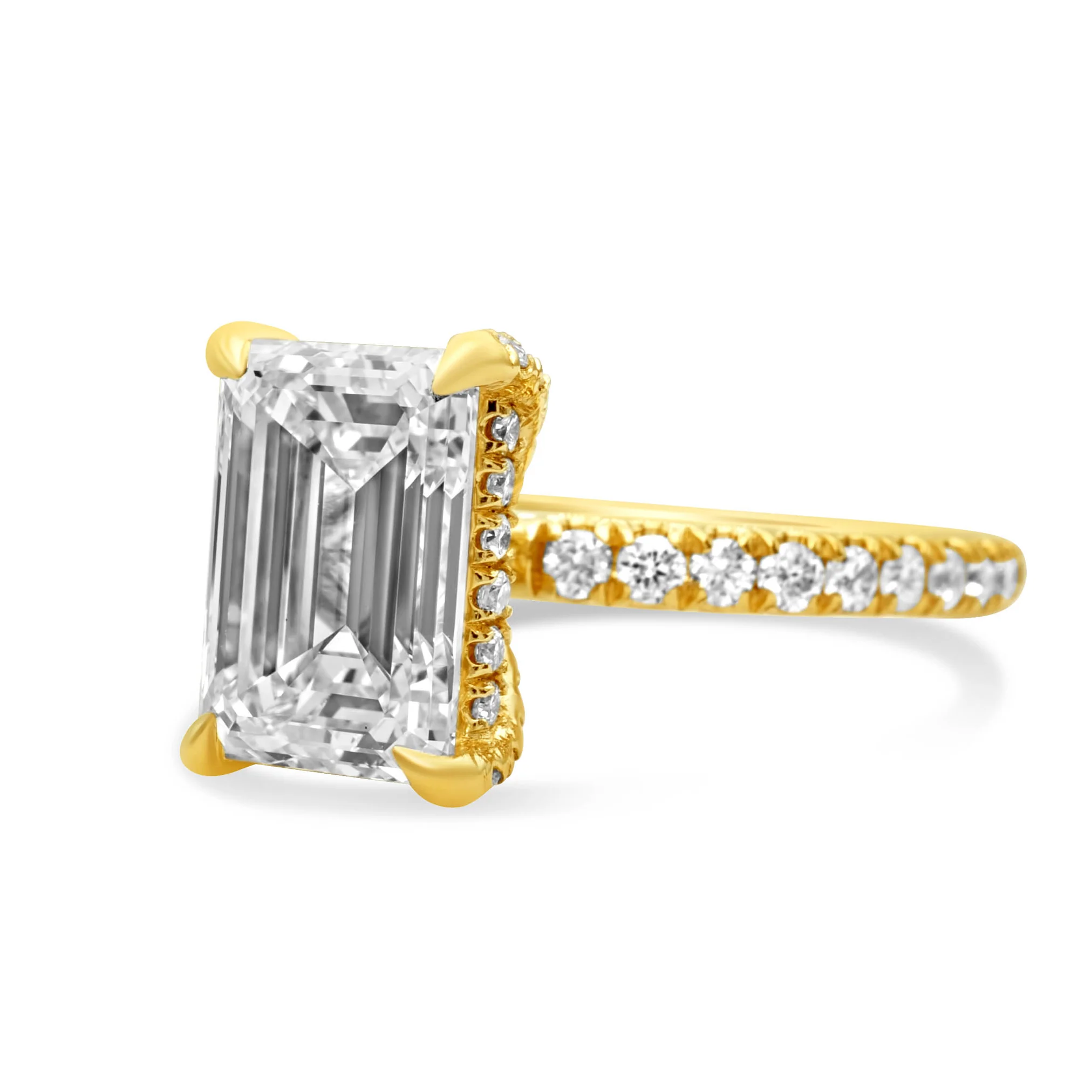 14K Yellow Gold Emerald-Cut Diamond Engagement Ring 2.73 CT - Image 3