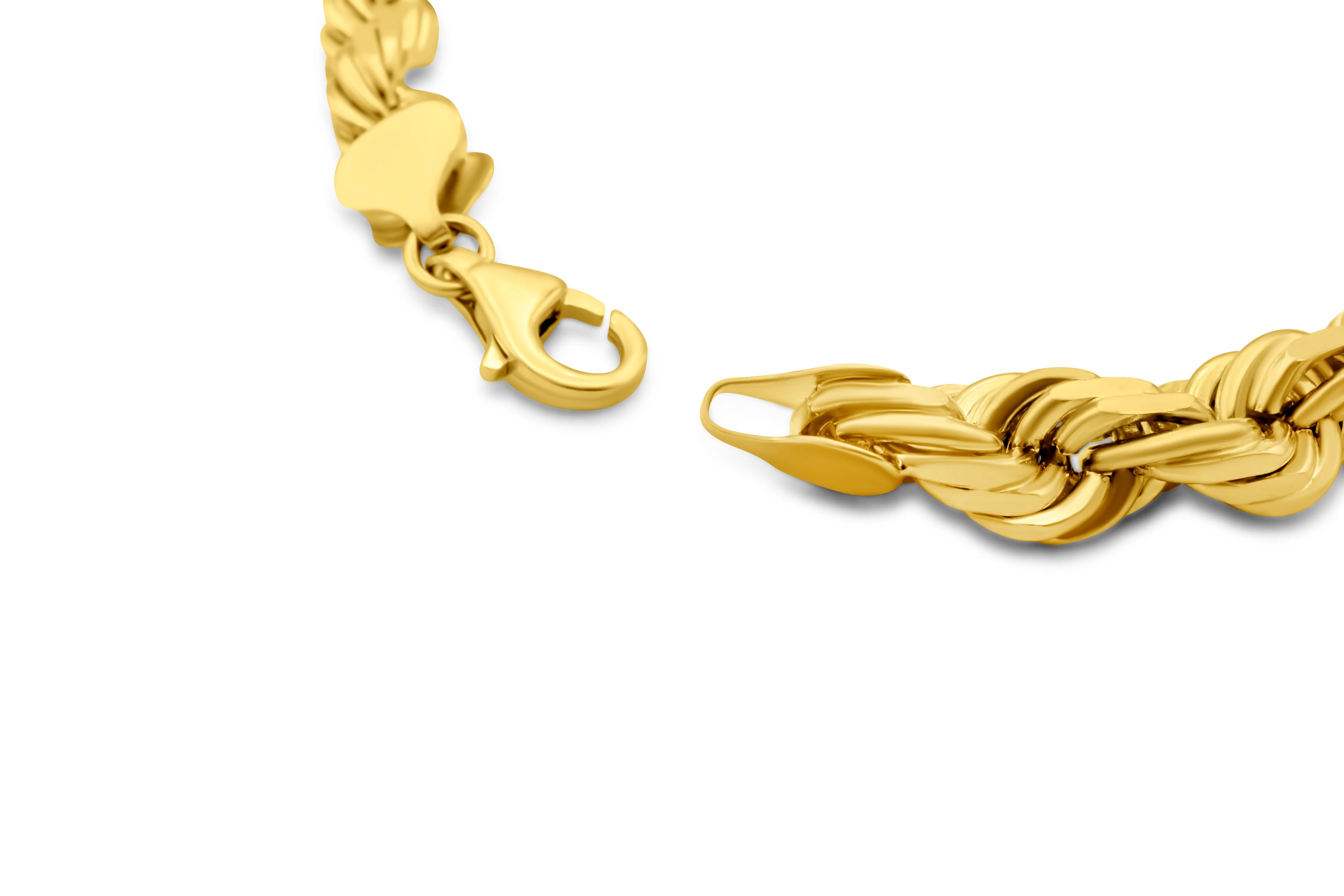 14K Yellow Gold Rope Bracelet 7.1mm - Image 3