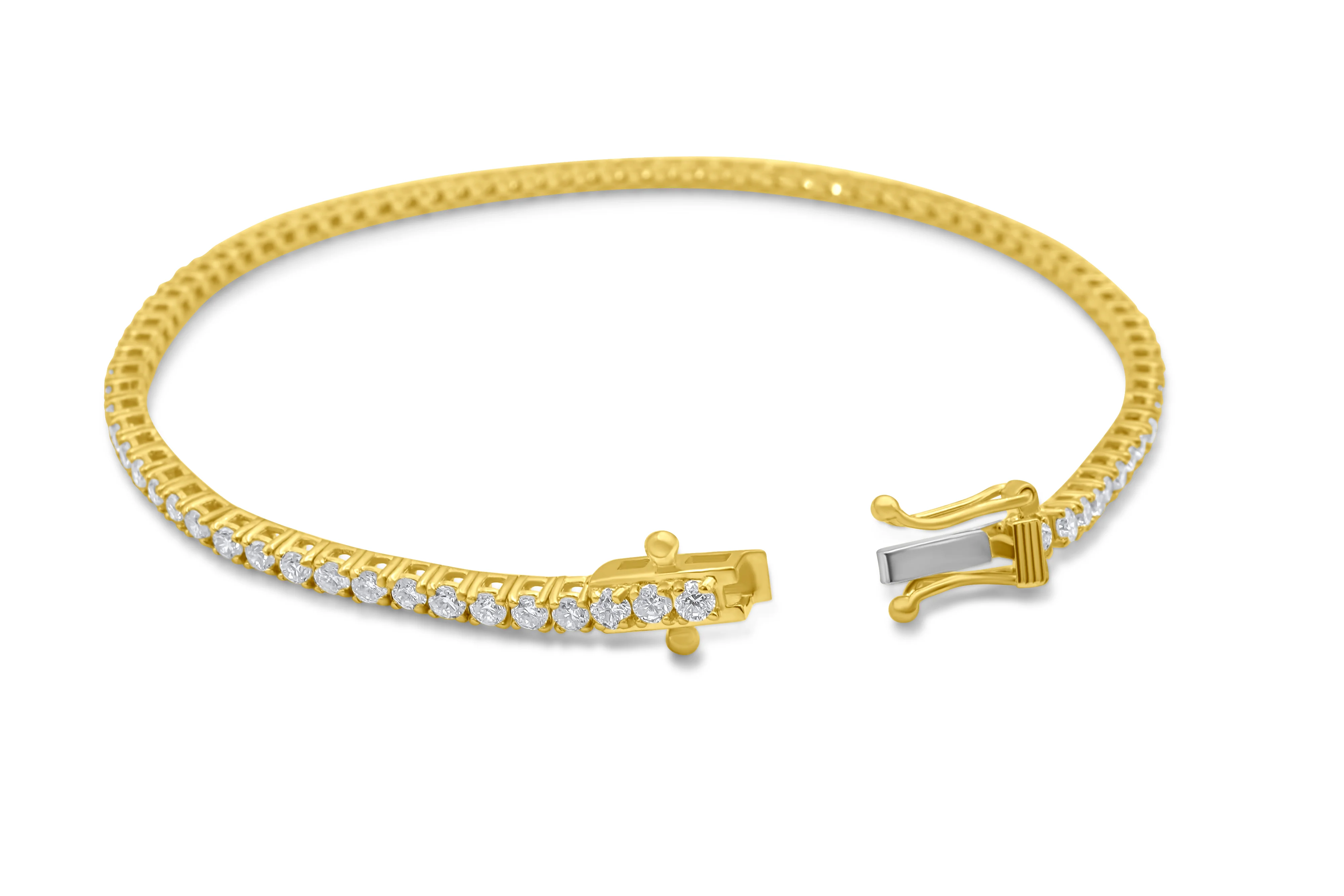 14K Yellow Gold Tennis Bracelet 2.54 CT - Image 5