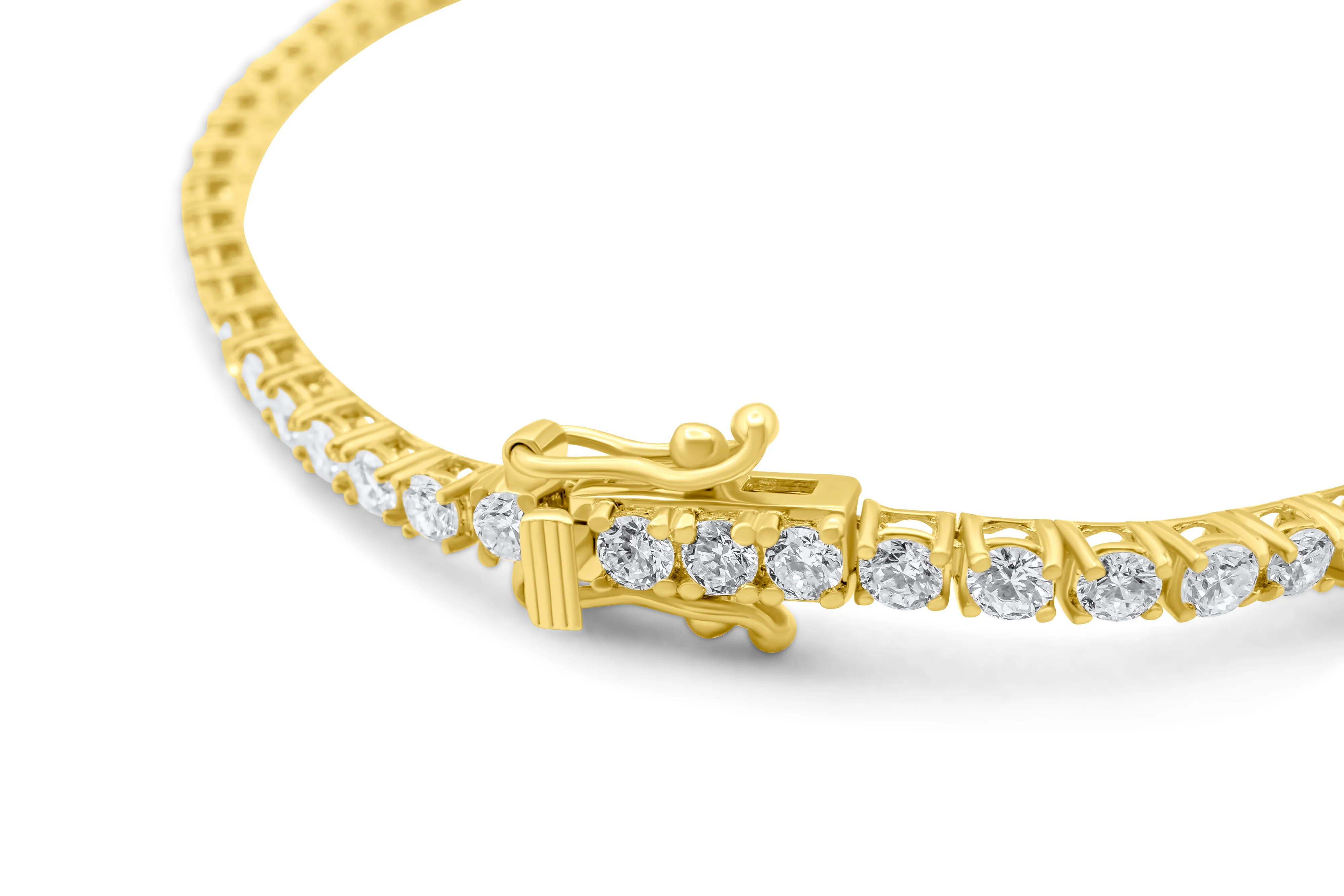 14K Yellow Gold Tennis Bracelet 3.33 CT - Image 3