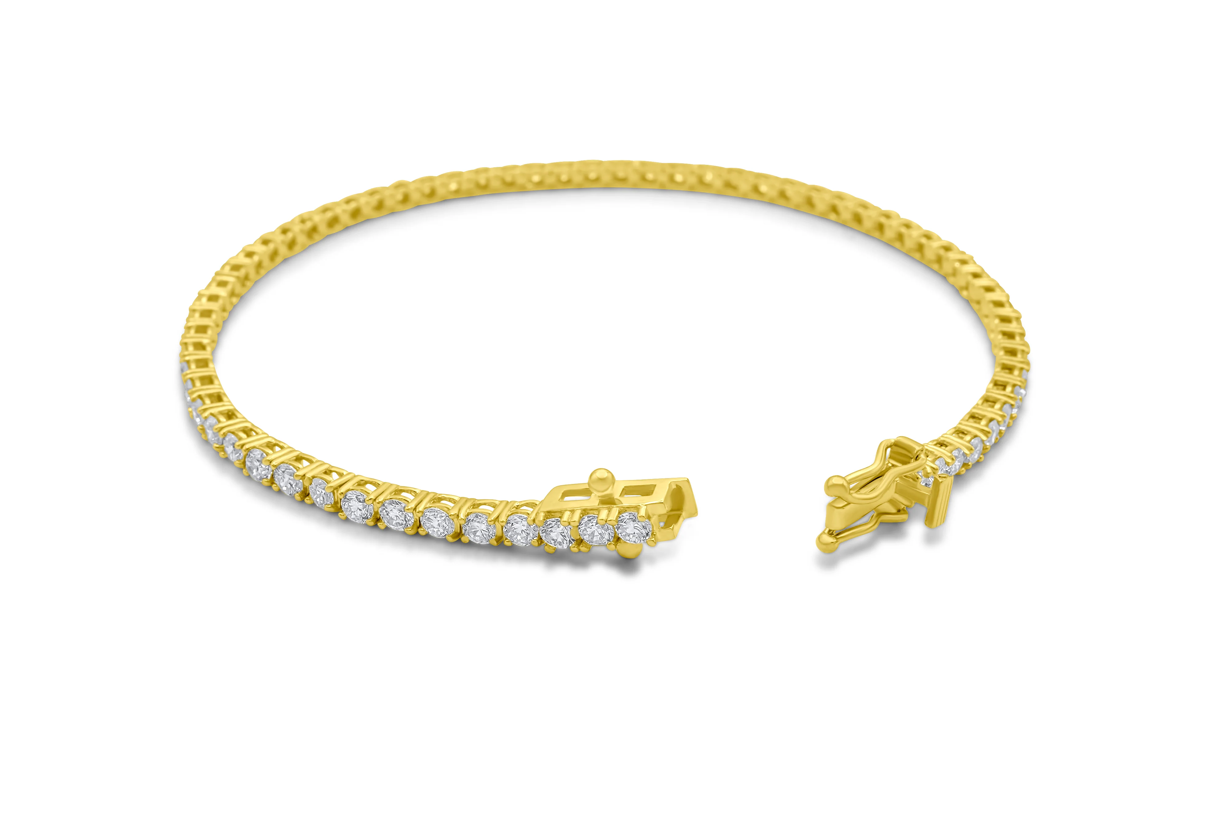 14K Yellow Gold Tennis Bracelet 3.33 CT - Image 5