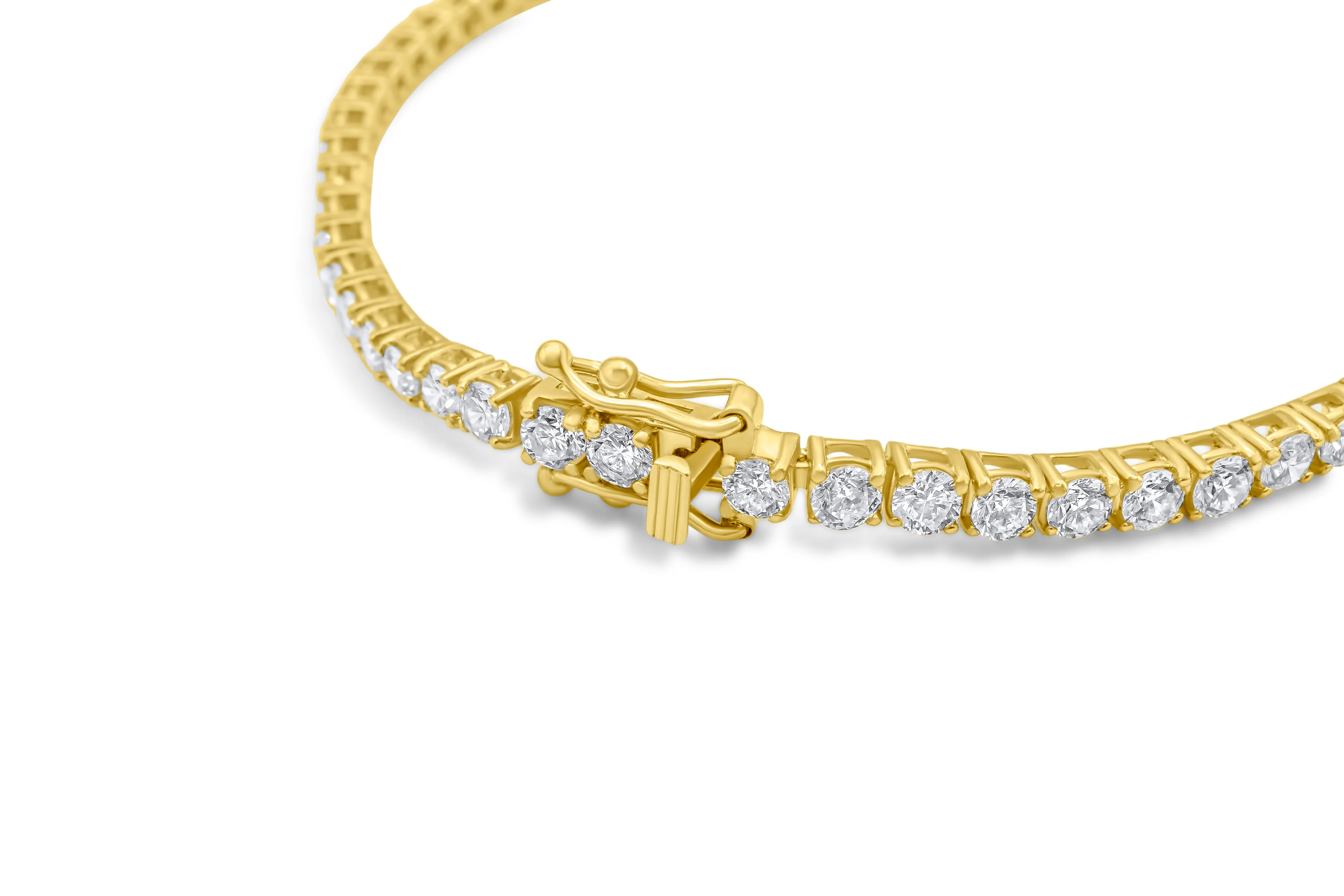 14K Yellow Gold Tennis Bracelet 4.39 CT - Image 3
