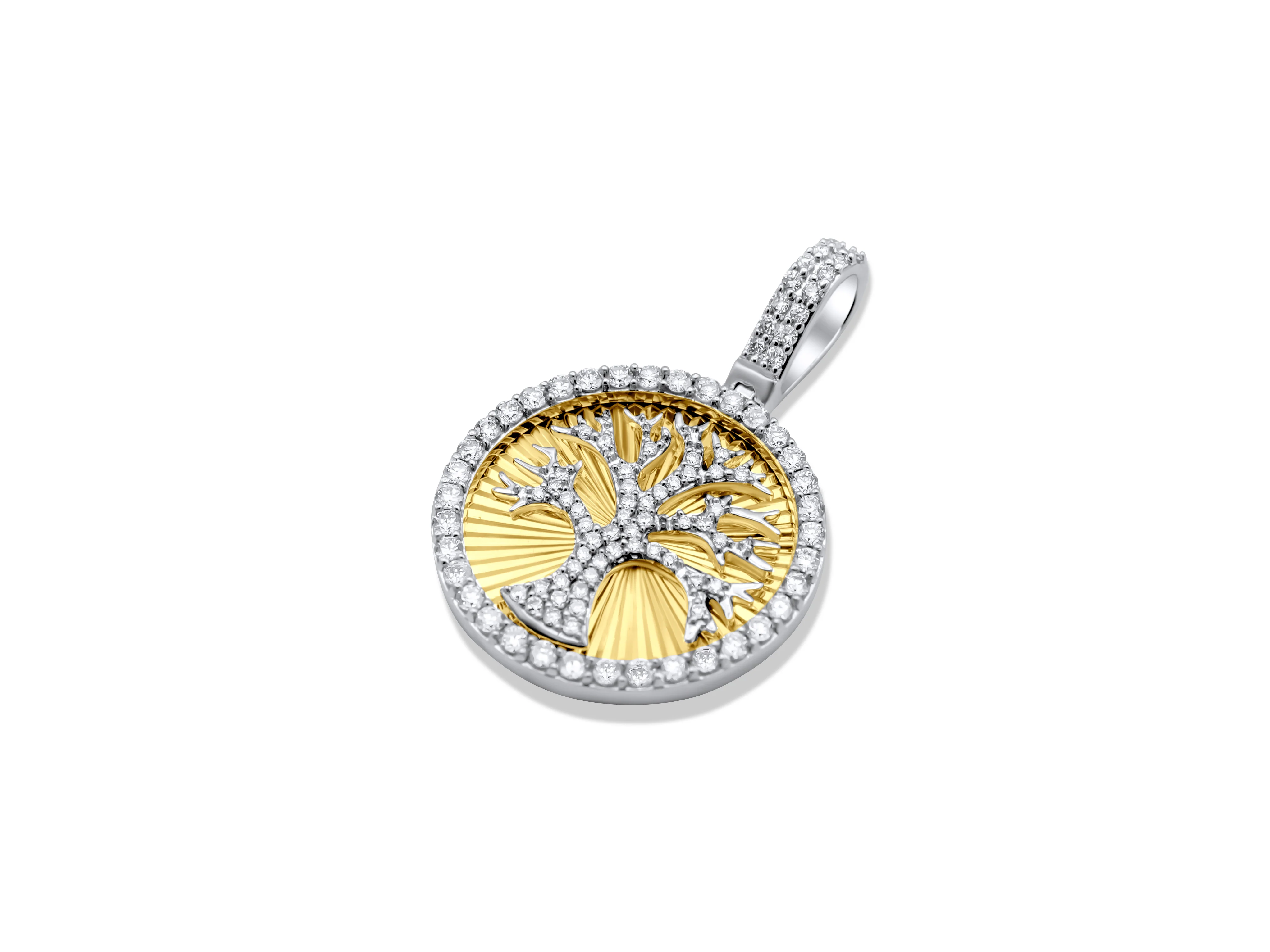 14K Yellow or Rose Gold Diamond Tree of Life Pendant 0.67 CT - Image 3