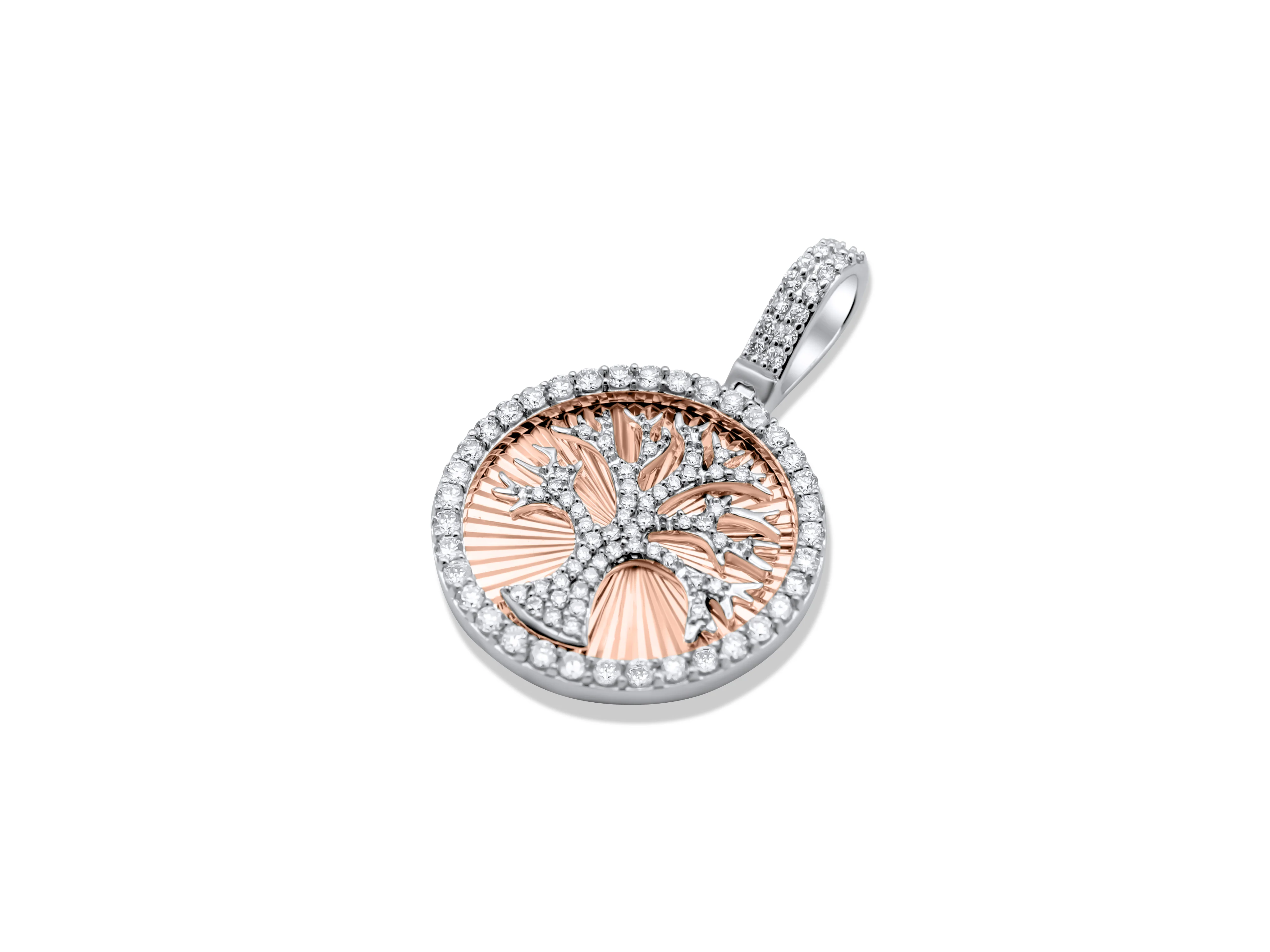 14K Yellow or Rose Gold Diamond Tree of Life Pendant 0.67 CT - Image 7