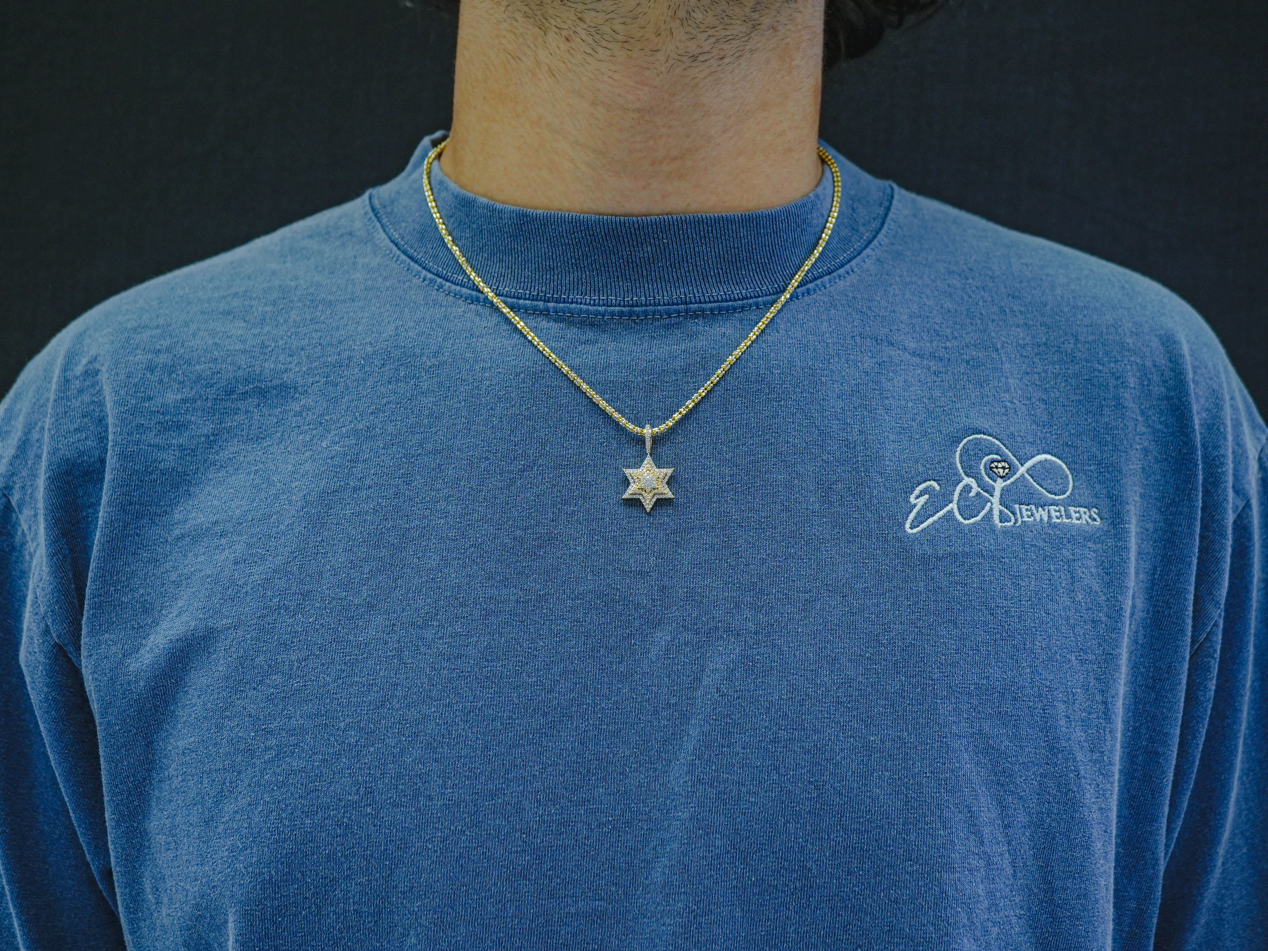 14K Gold Diamond Star Pendant 0.38 CT - Image 2