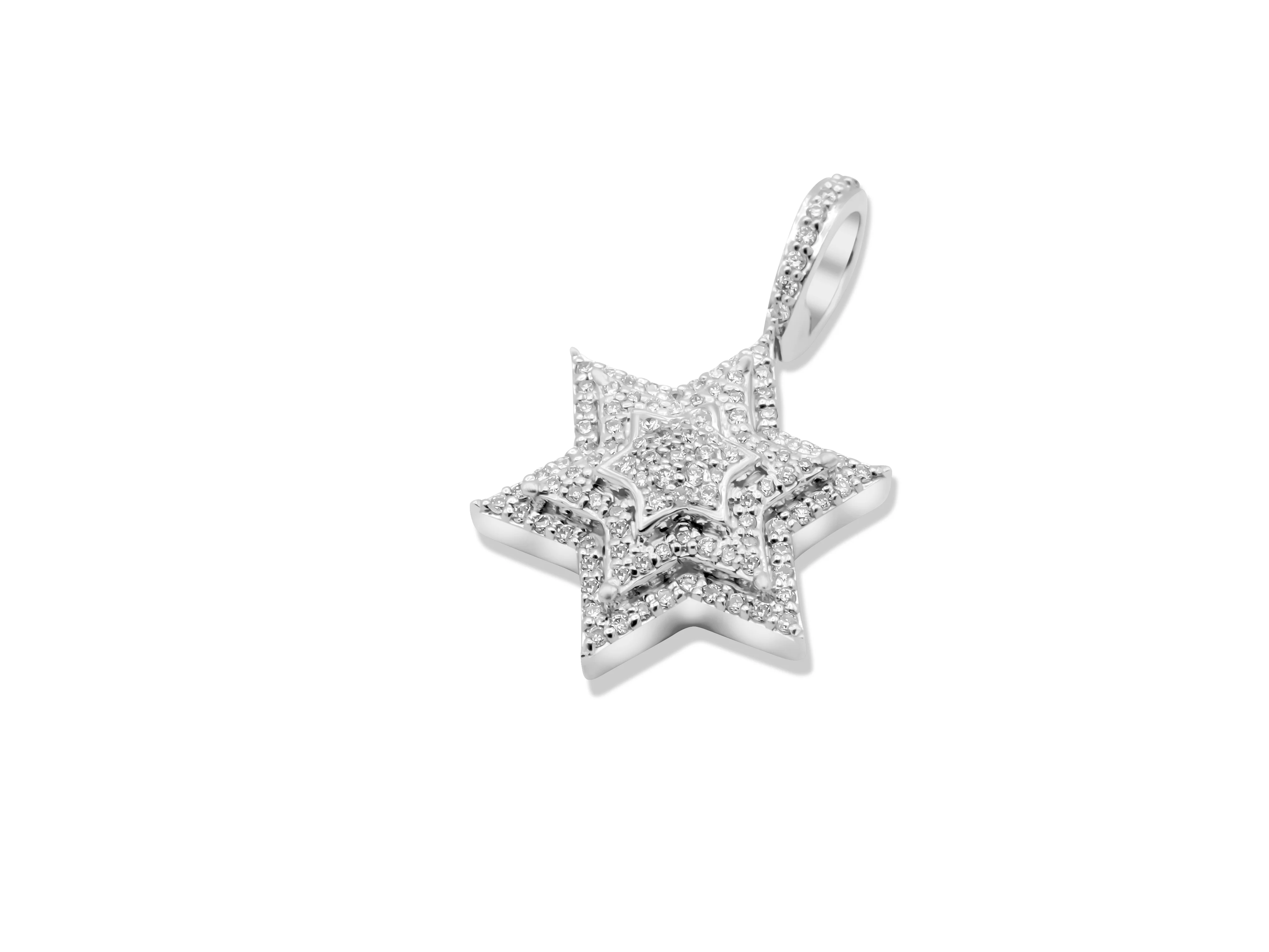 14K Gold Diamond Star Pendant 0.38 CT - Image 7