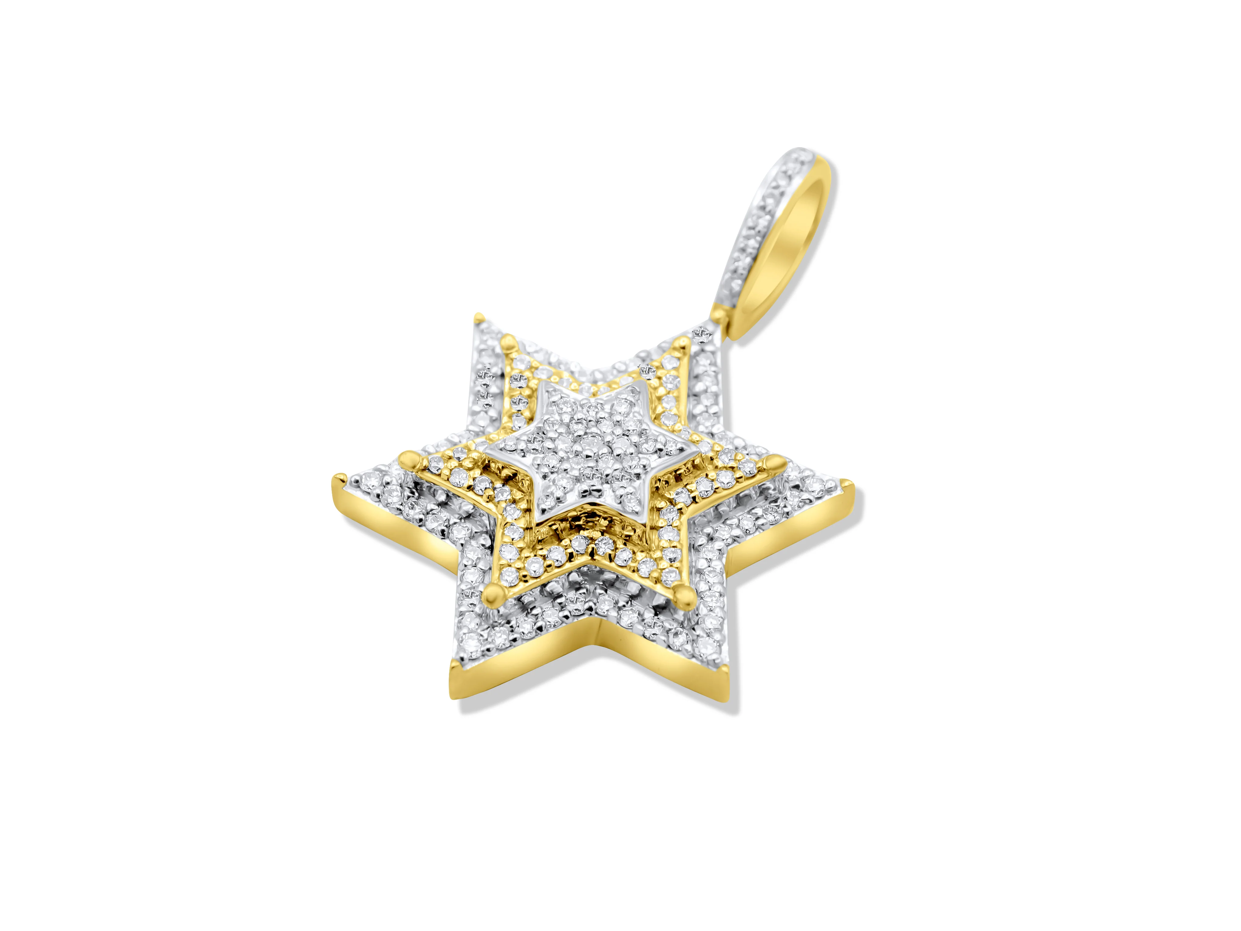 14K Gold Diamond Star Pendant 0.79 CT - Image 3