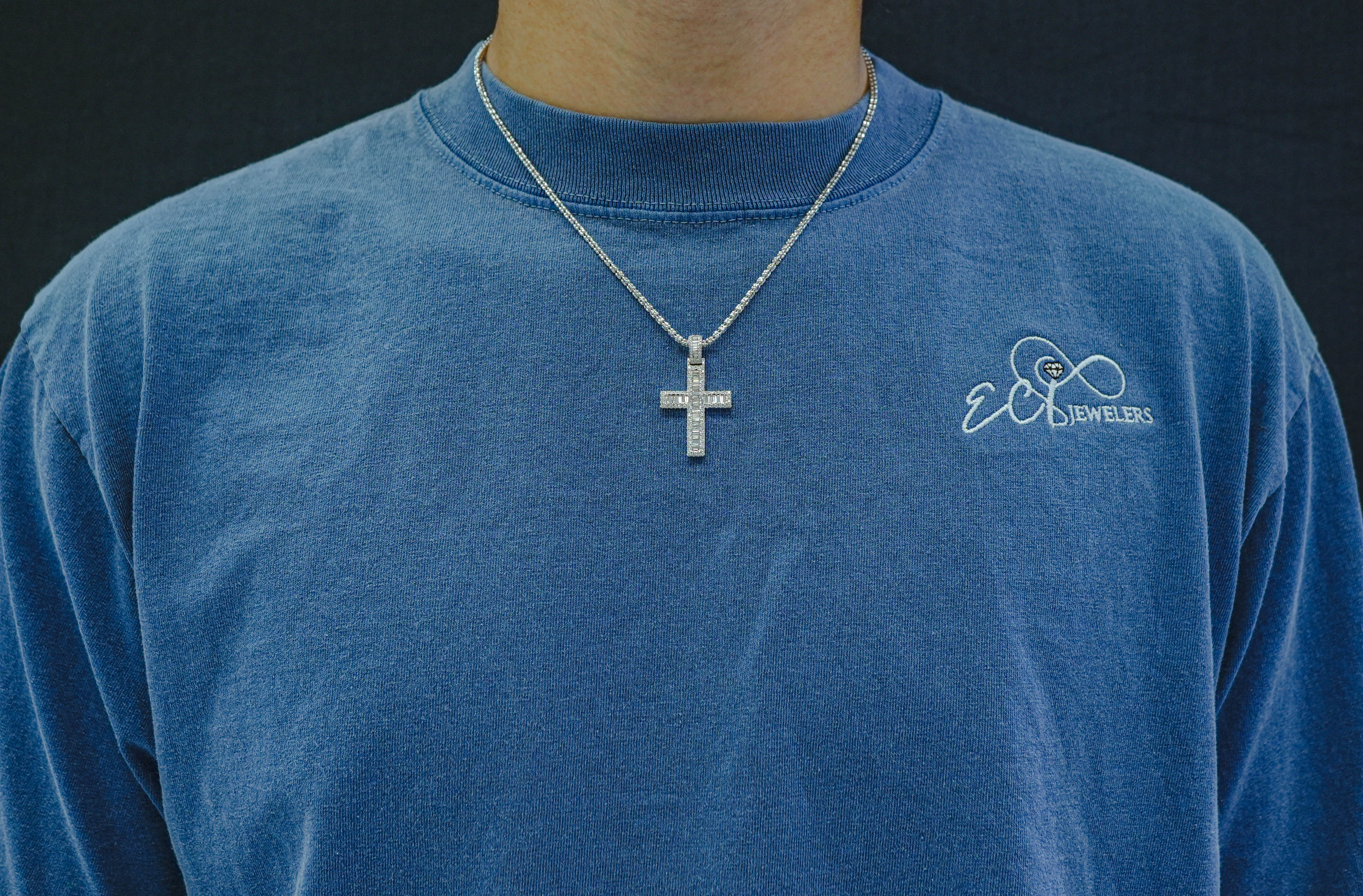 14K Gold Diamond Cross Pendant 1.80 CT - Image 6