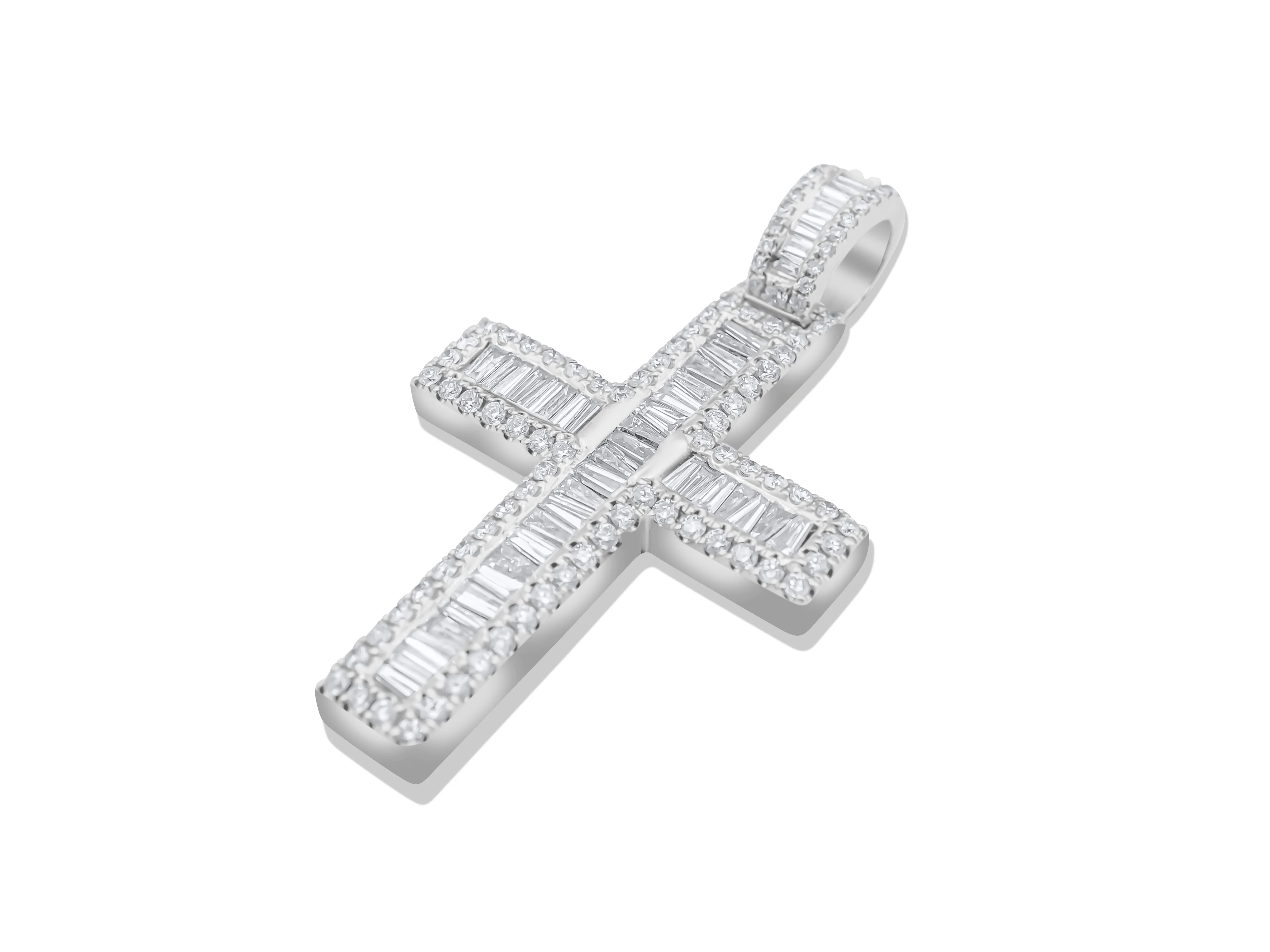 14K Gold Diamond Cross Pendant 1.80 CT - Image 7