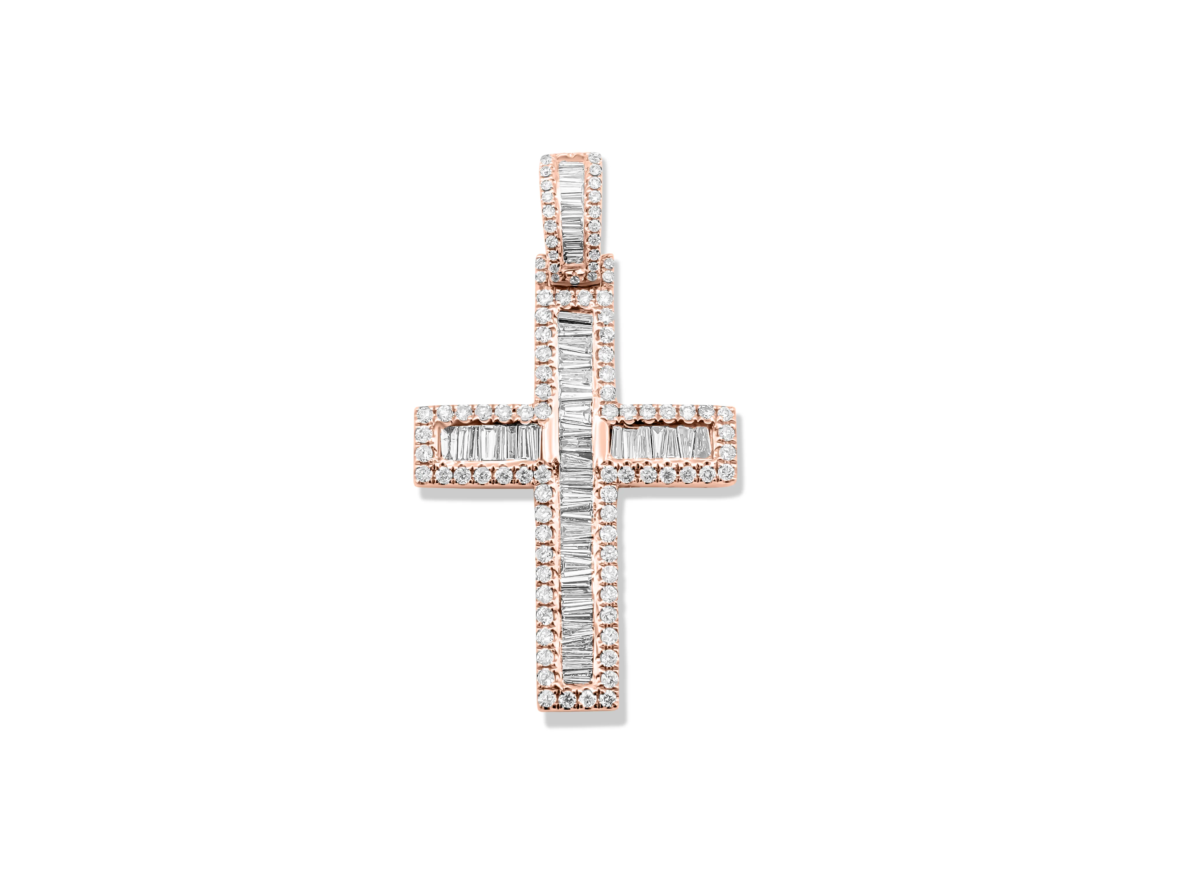 14K Gold Diamond Cross Pendant 1.80 CT - Image 9