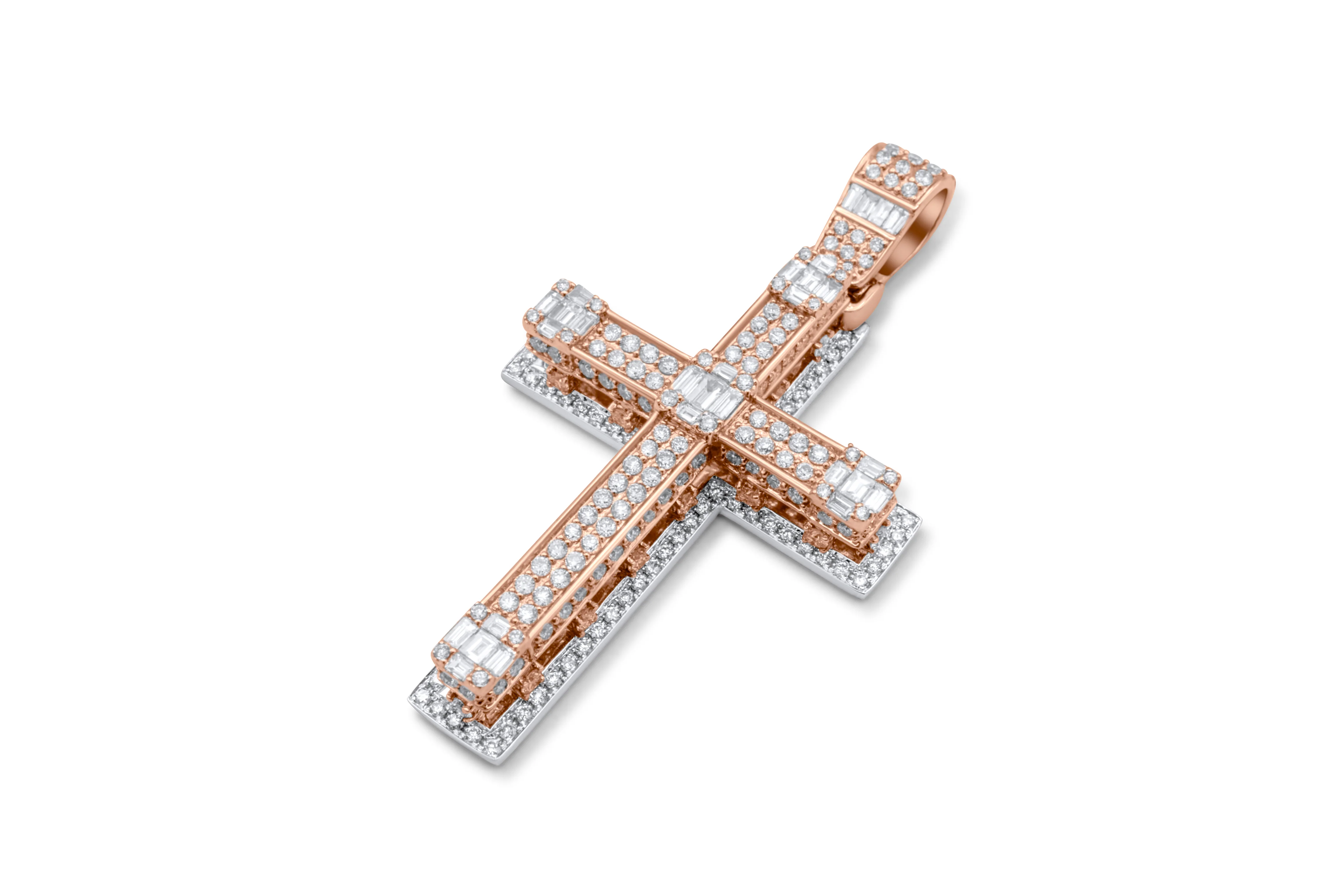 14K Gold Diamond Cross Pendant 3.81 CT - Image 11