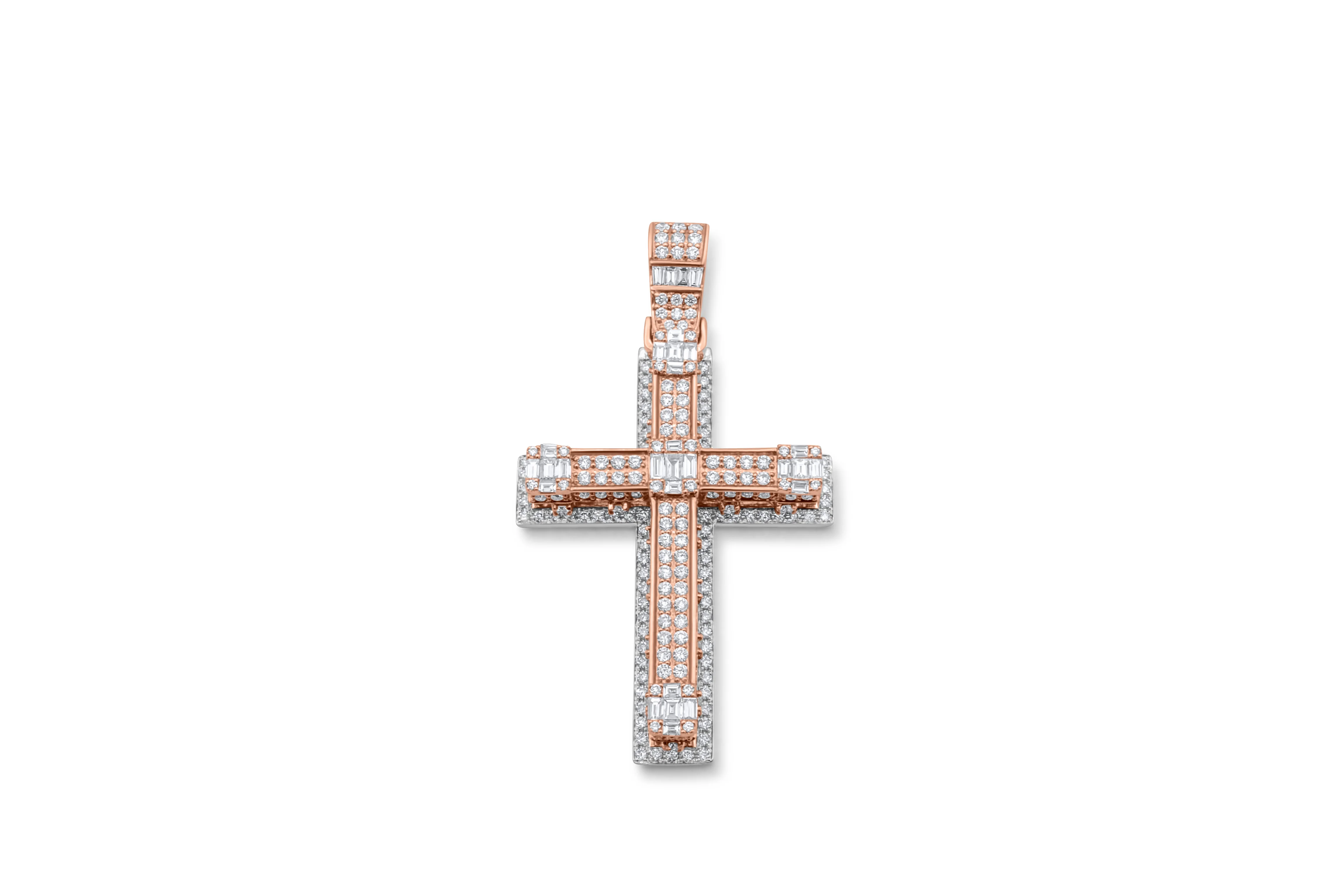 14K Gold Diamond Cross Pendant 3.81 CT - Image 9