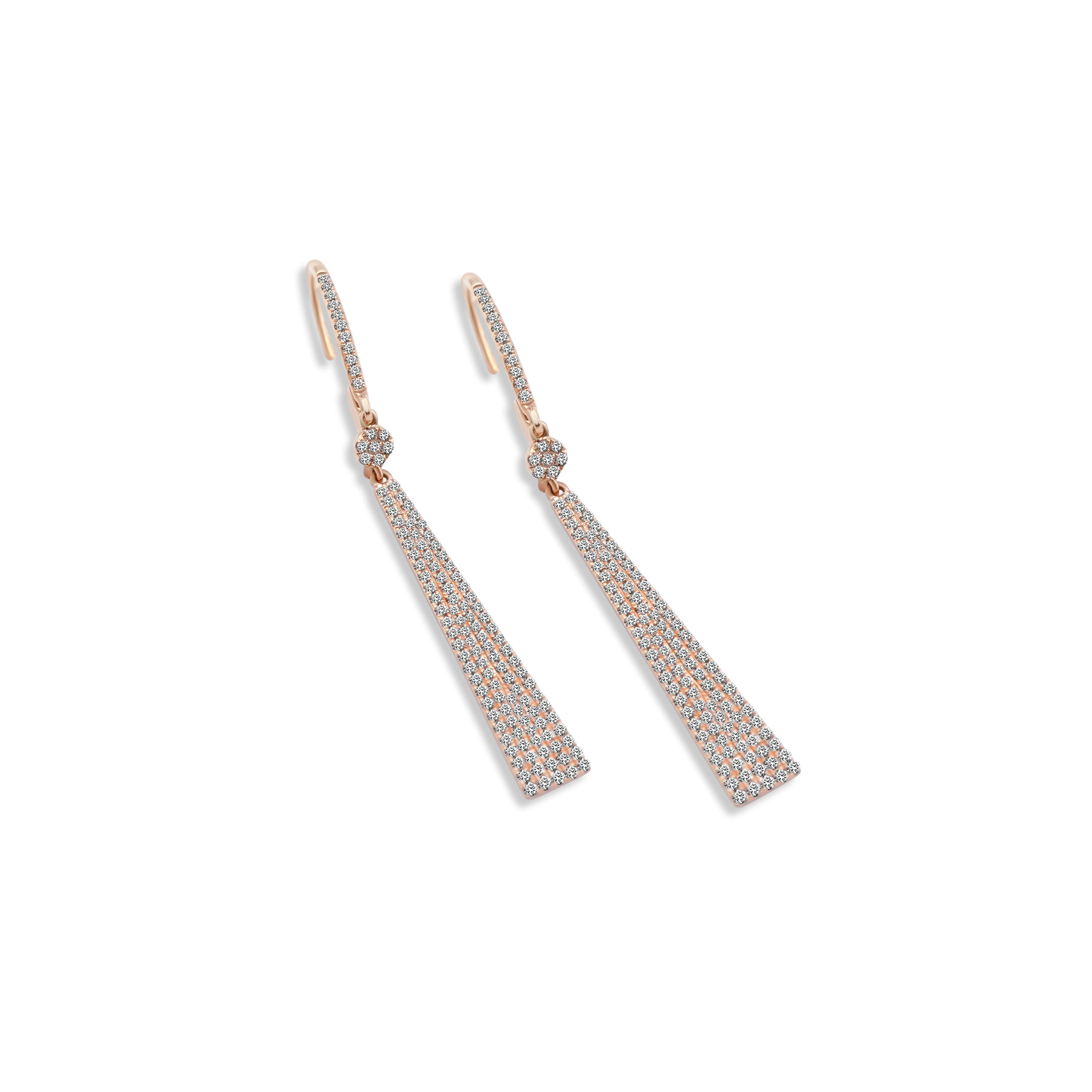 18K Rose Gold Fancy Diamond Drop Earrings 0.67 CT - Image 3