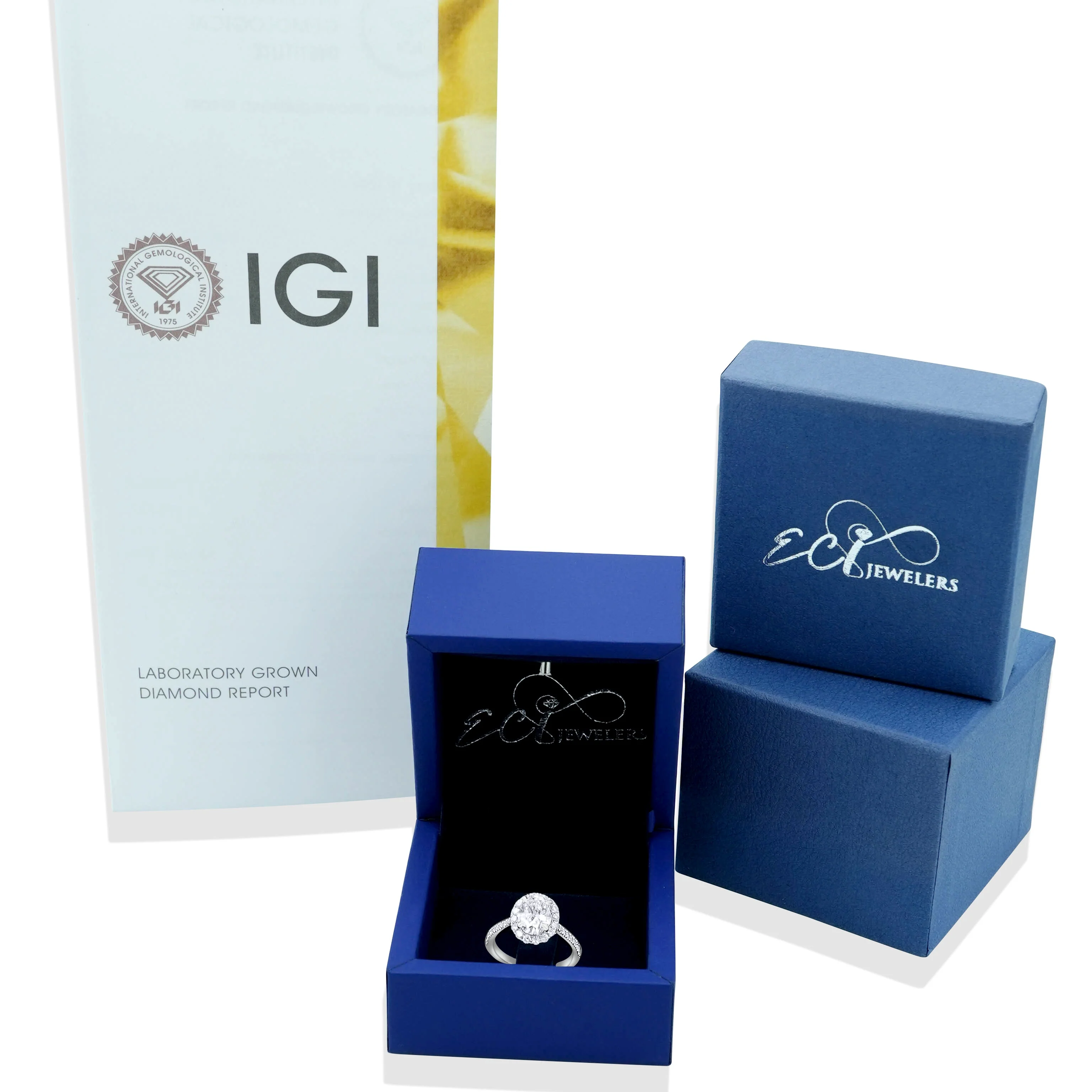 18K White Gold Oval Engagement Ring 2.50 CT - Image 2
