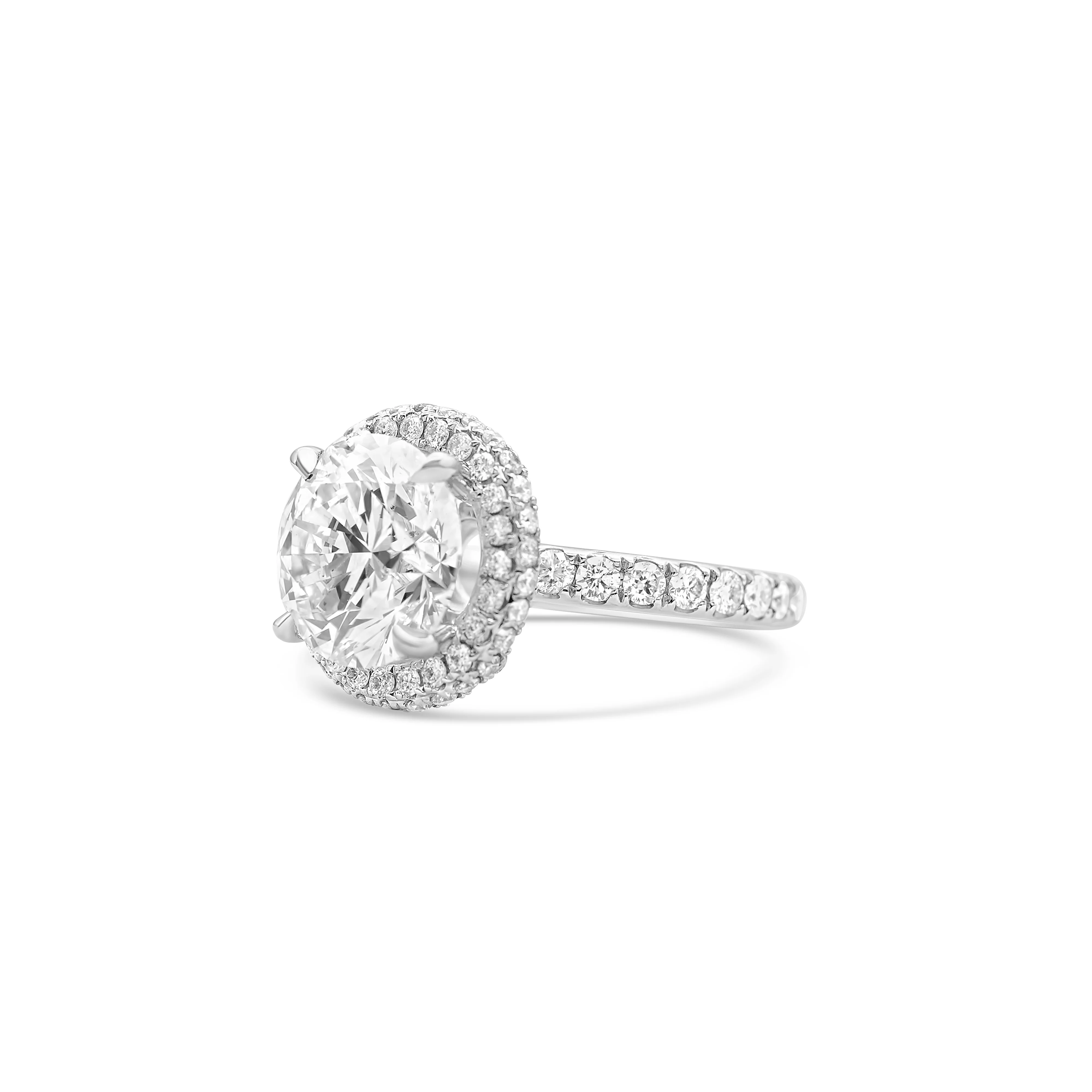18K White Gold Round-Cut Diamond Engagement Ring 4.98 CT - Image 3