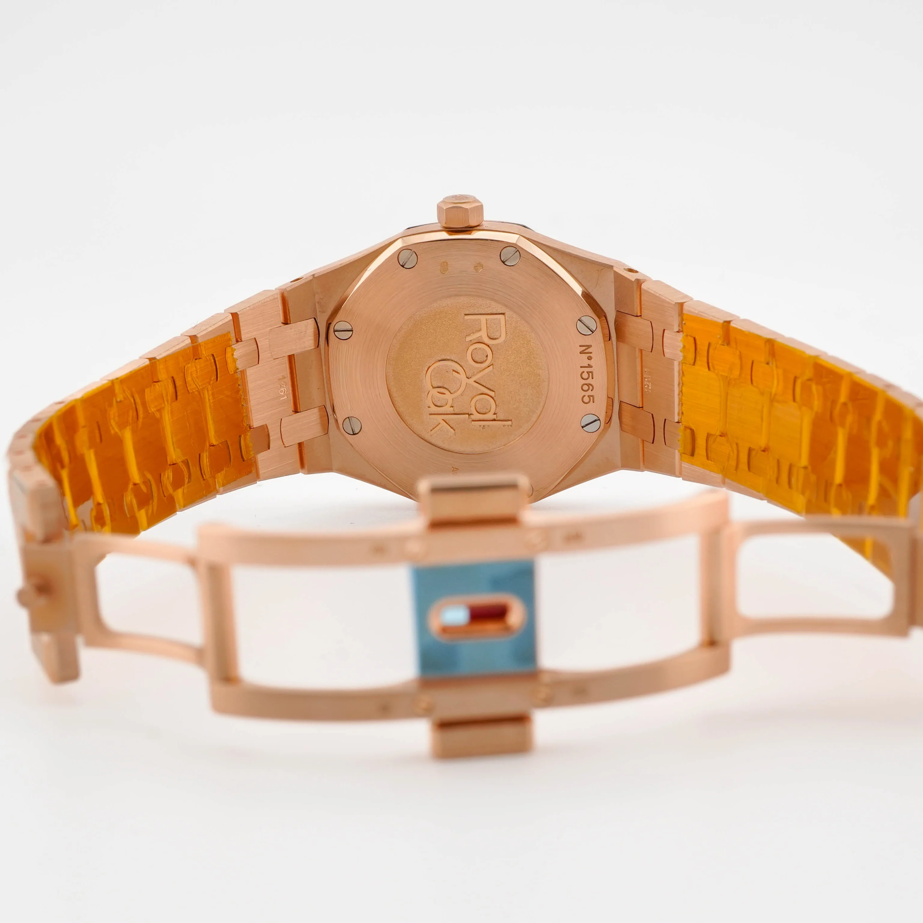 Audemars Piguet 67651OR.ZZ.D080CA.01 Royal Oak 33 mm 18K Rose Gold Diamond Bezel Brown Dial Box 2016 - Image 10
