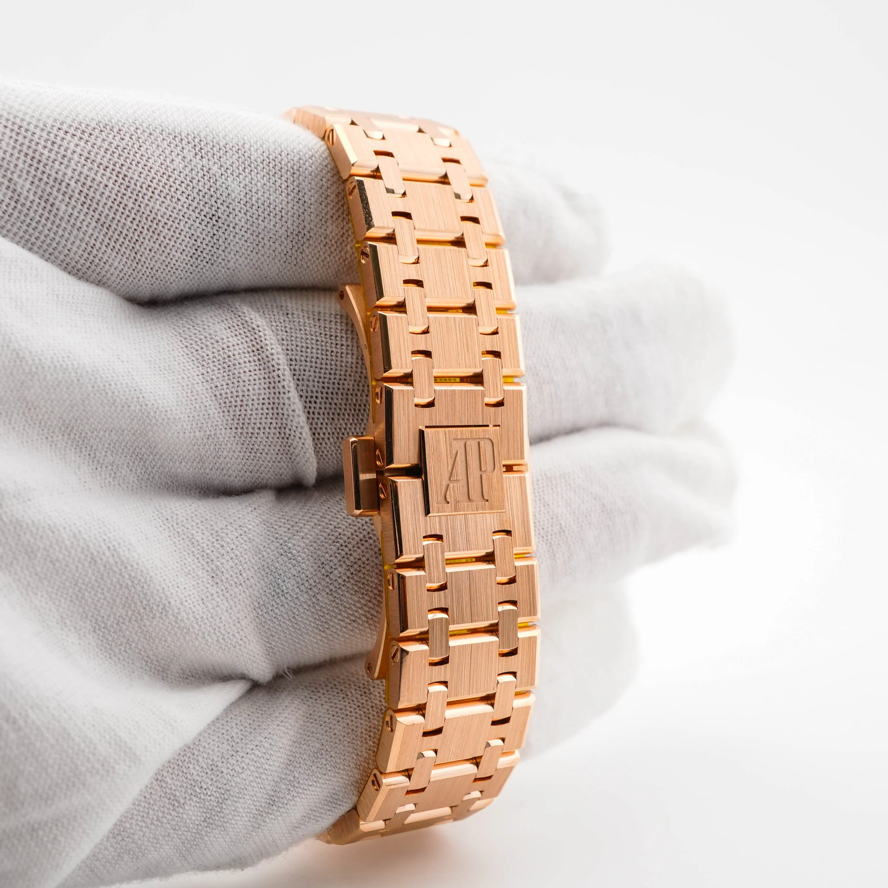 Audemars Piguet 67651OR.ZZ.D080CA.01 Royal Oak 33 mm 18K Rose Gold Diamond Bezel Brown Dial Box 2016 - Image 5